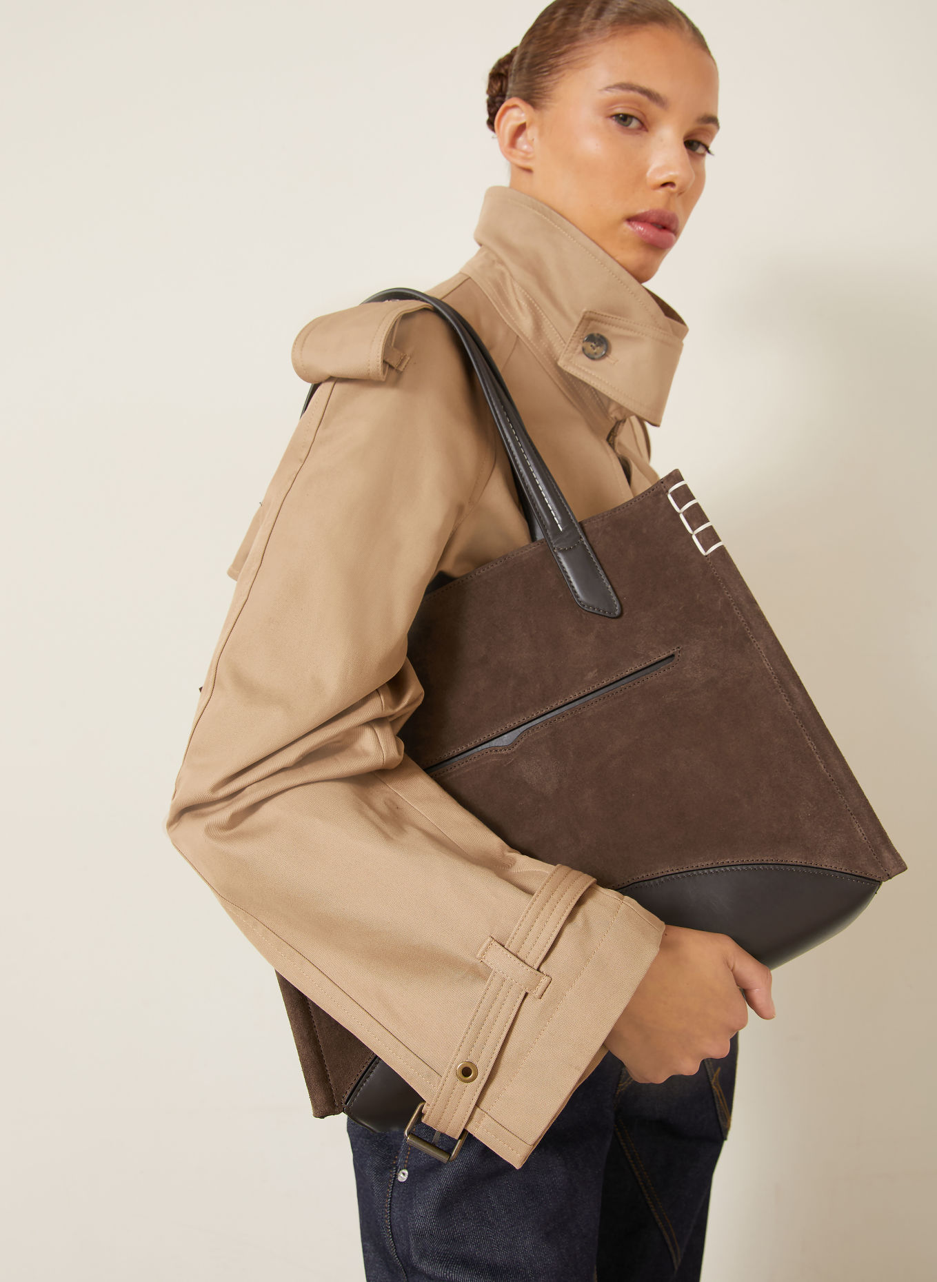 JW ANDERSON Shoppers Loafers Tote Bag: DARK BROWN
