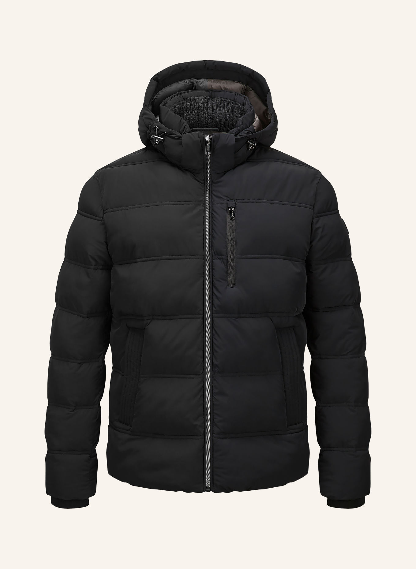 MILESTONE MSSILENO quilted jacket with detachable hood: BLACK