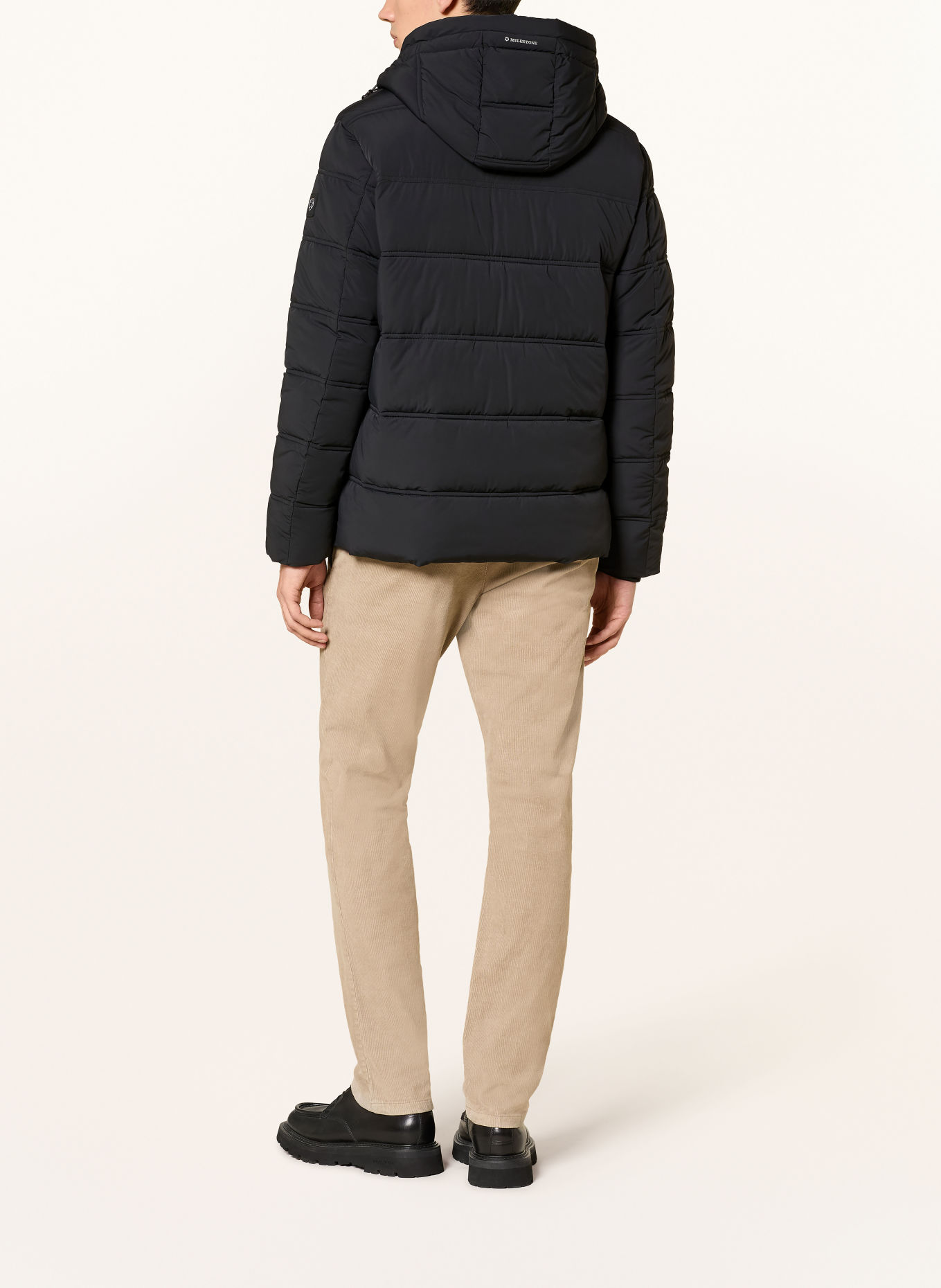 MILESTONE MSSILENO quilted jacket with detachable hood: BLACK