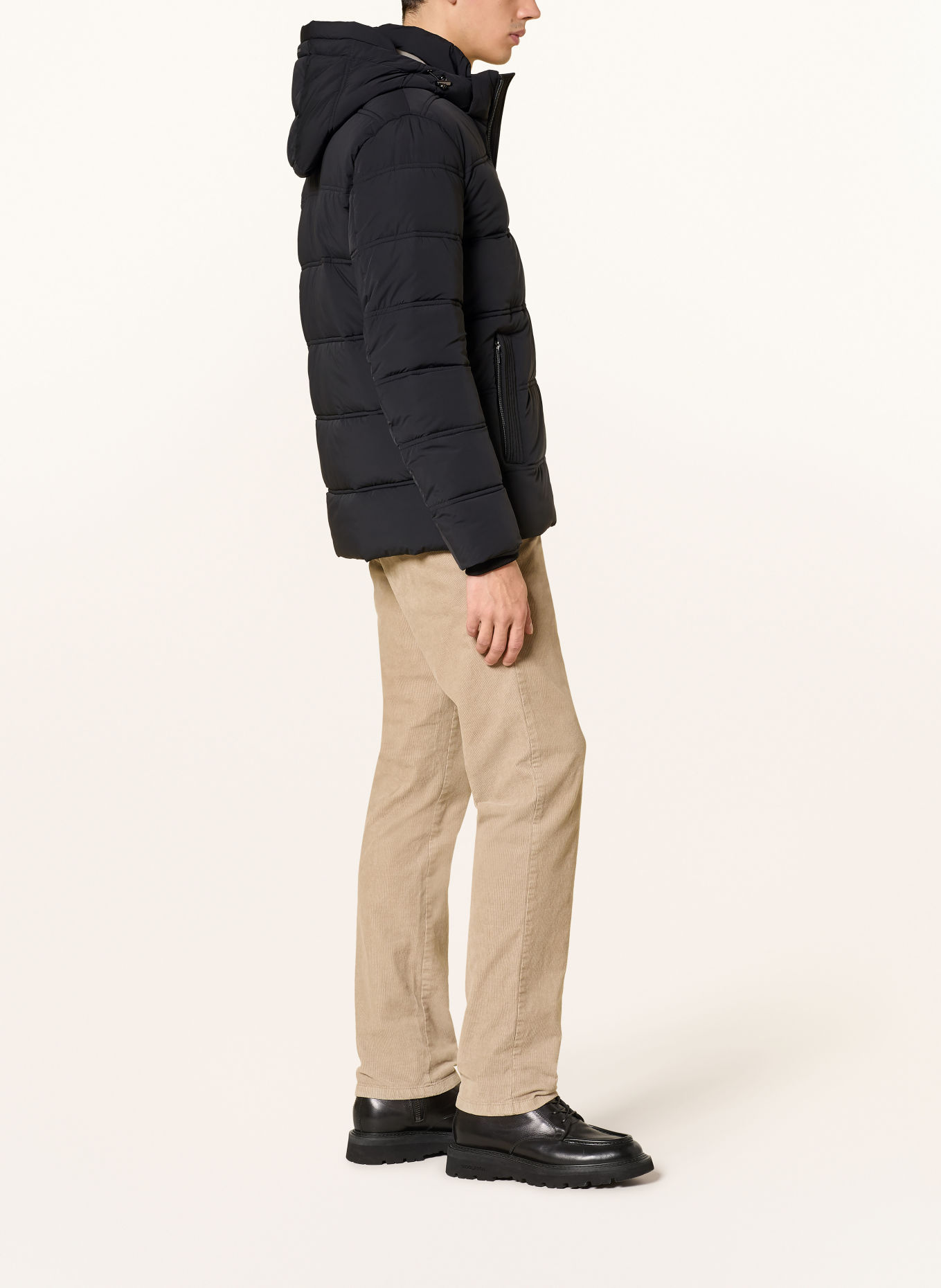 MILESTONE MSSILENO quilted jacket with detachable hood: BLACK