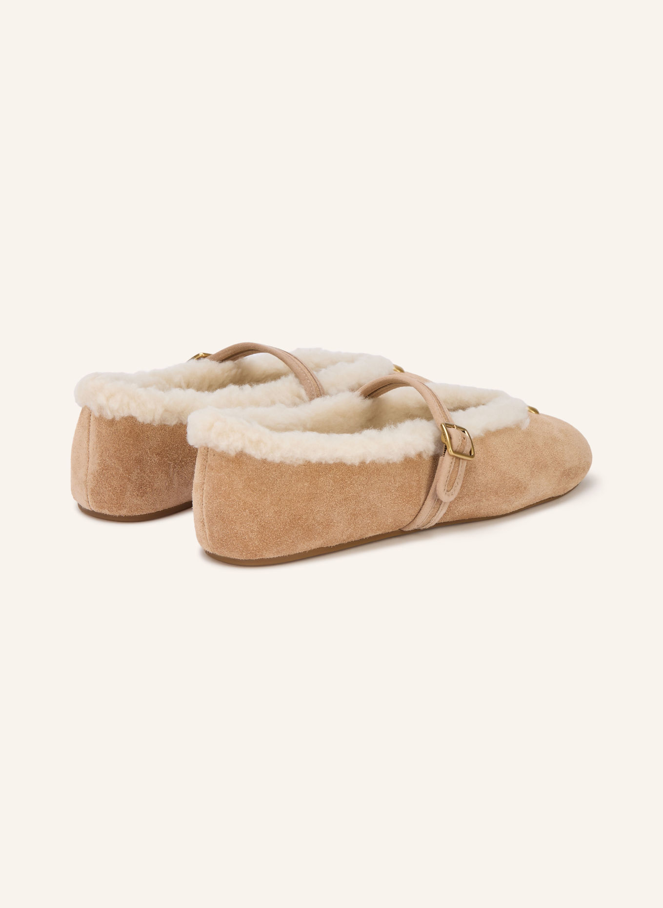 COACH Mary-Jane ballerina's: BEIGE / GOUD / CRÈME