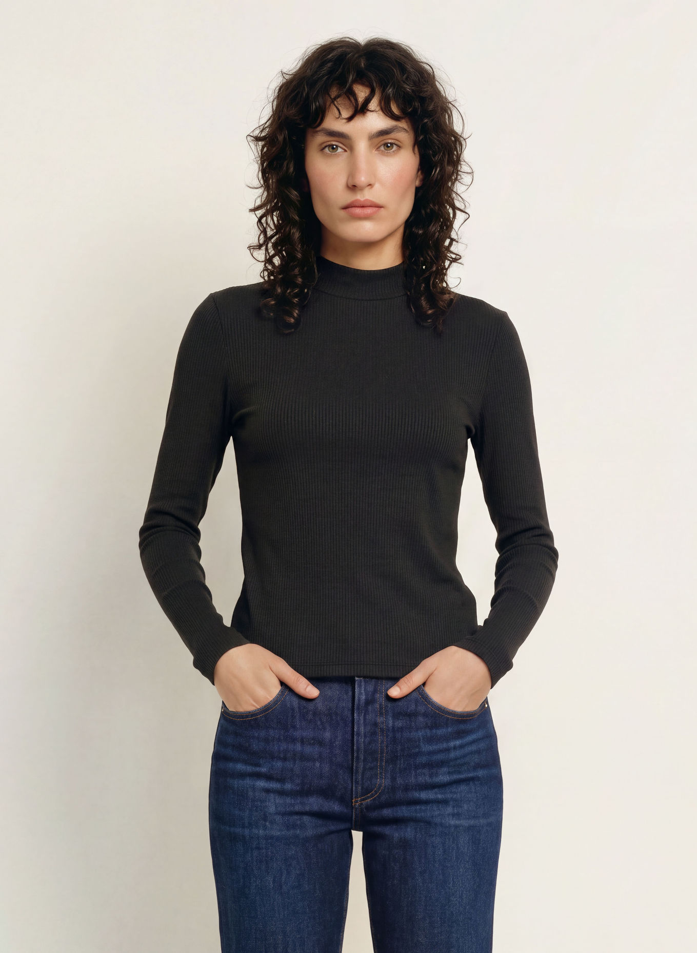 Calvin Klein Long-sleeve shirt: BLACK