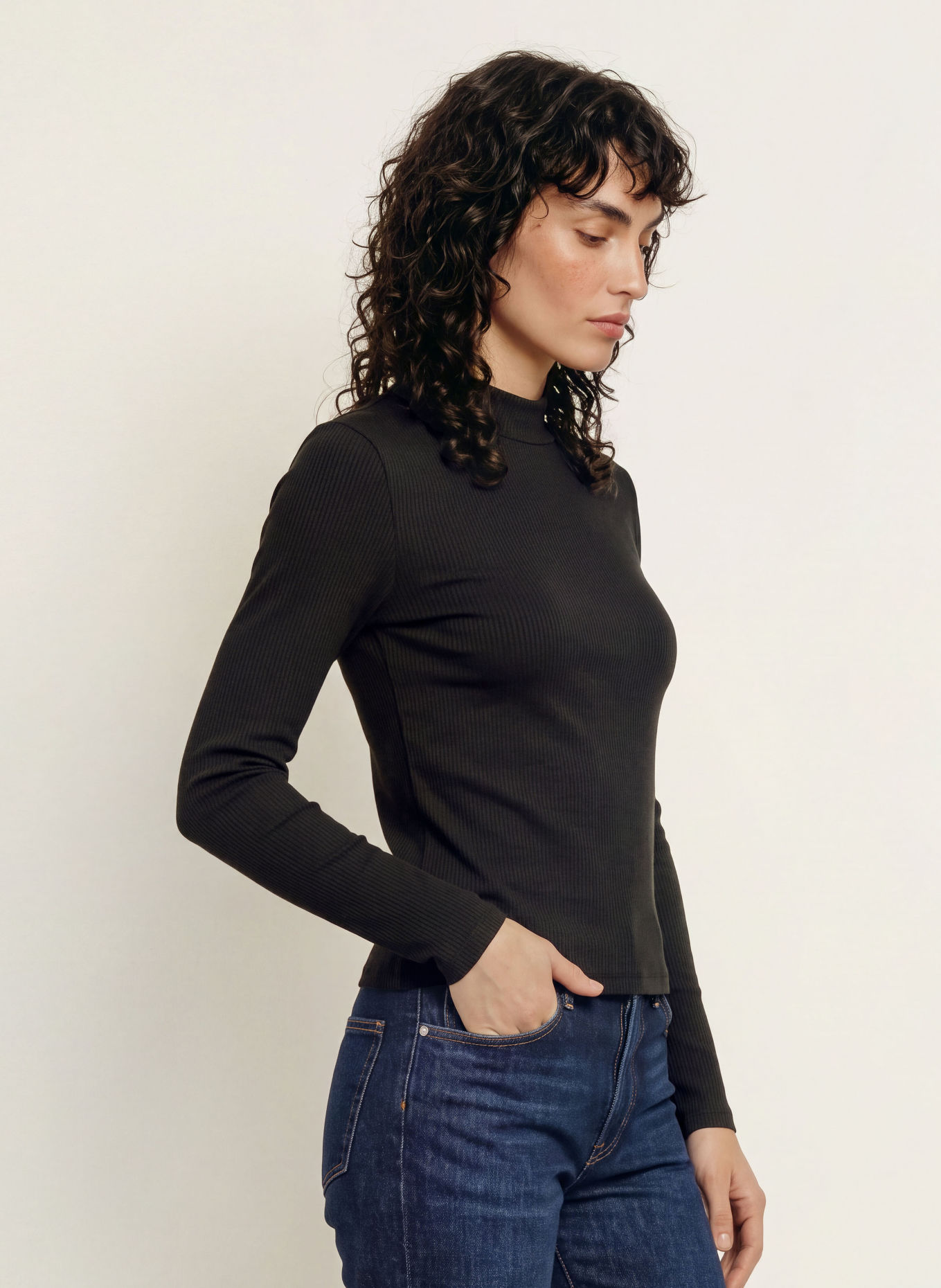 Calvin Klein Long-sleeve shirt: BLACK