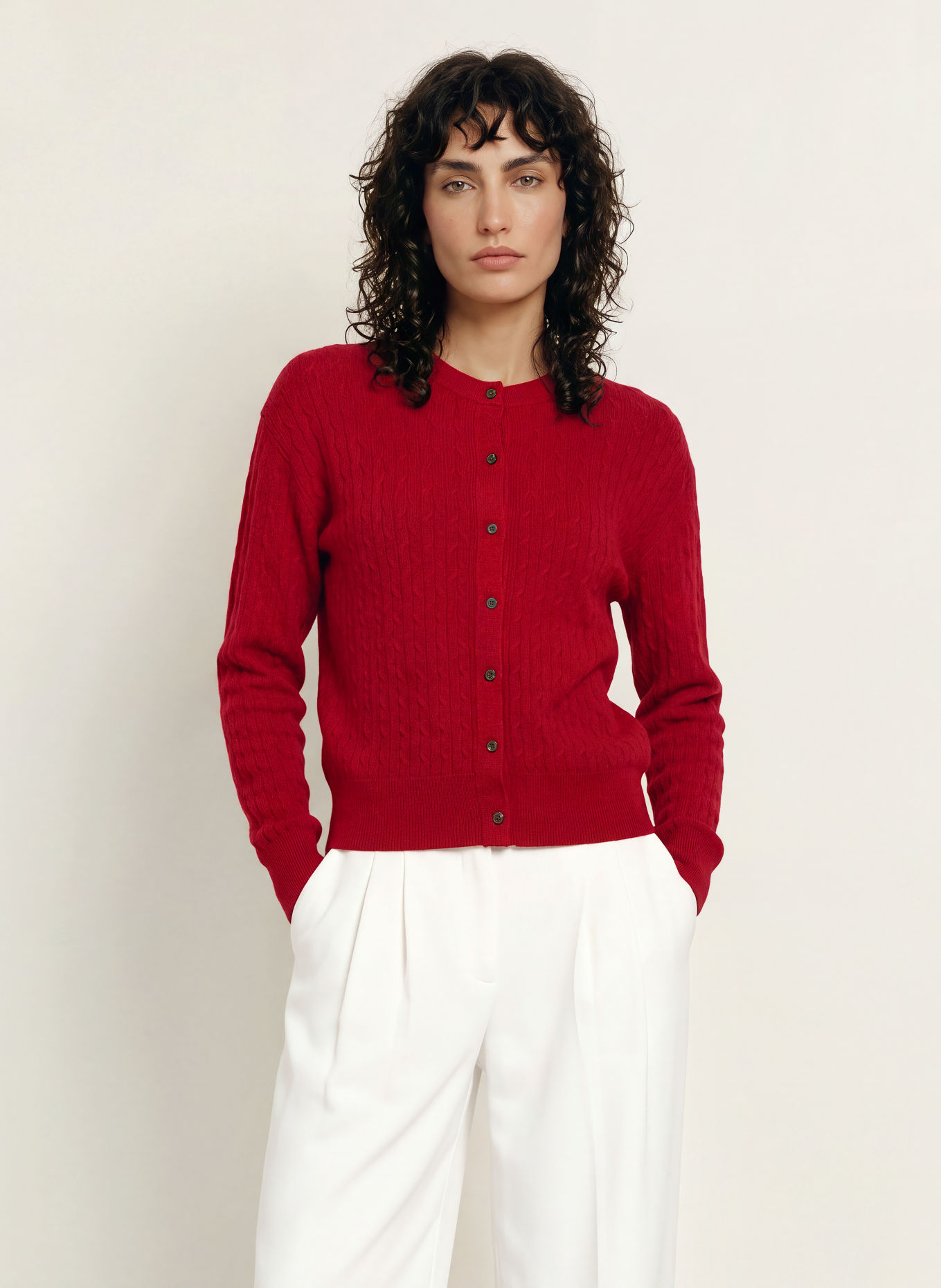 Calvin Klein Cardigan: DARK RED