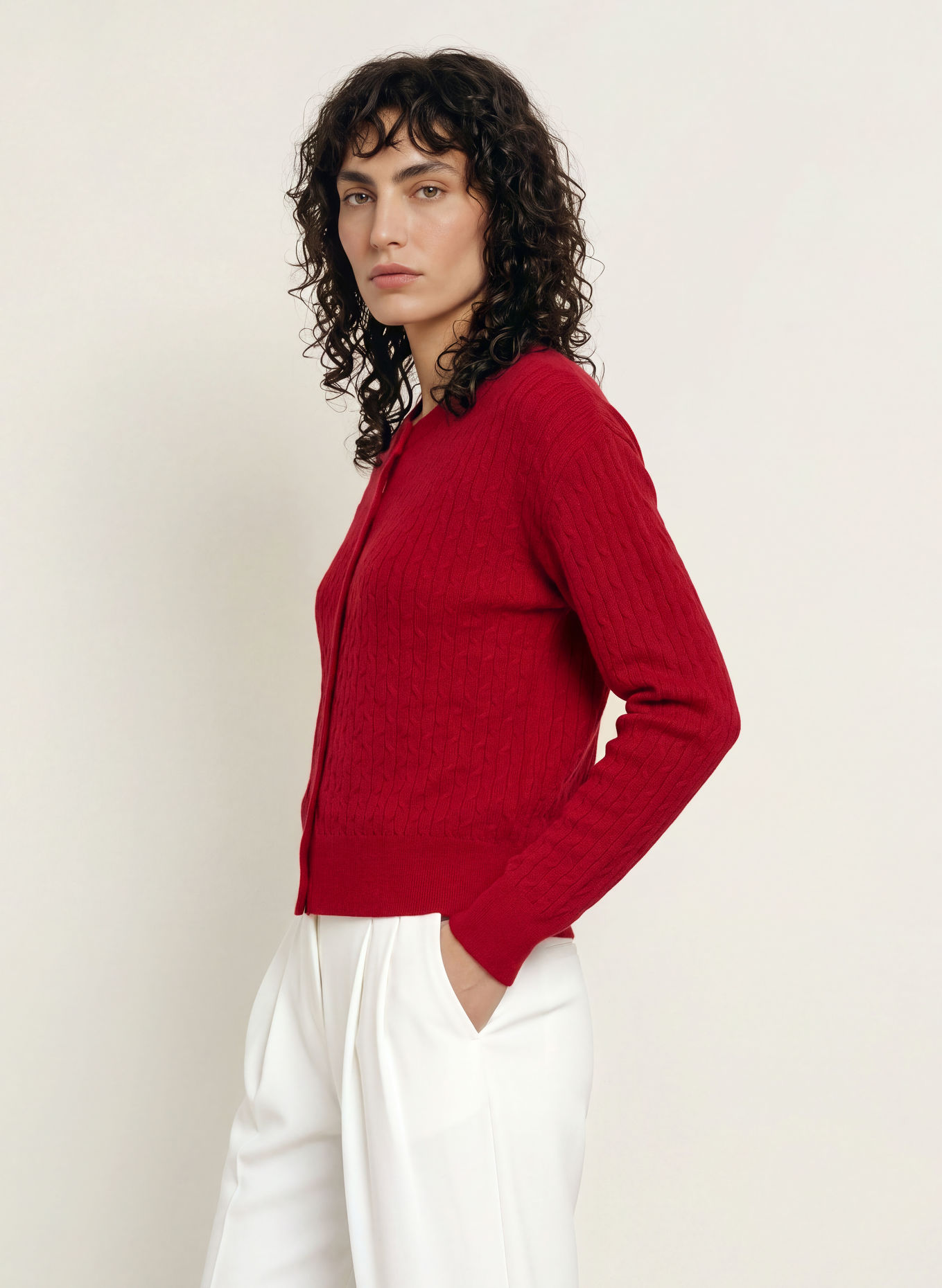 Calvin Klein Cardigan: DARK RED