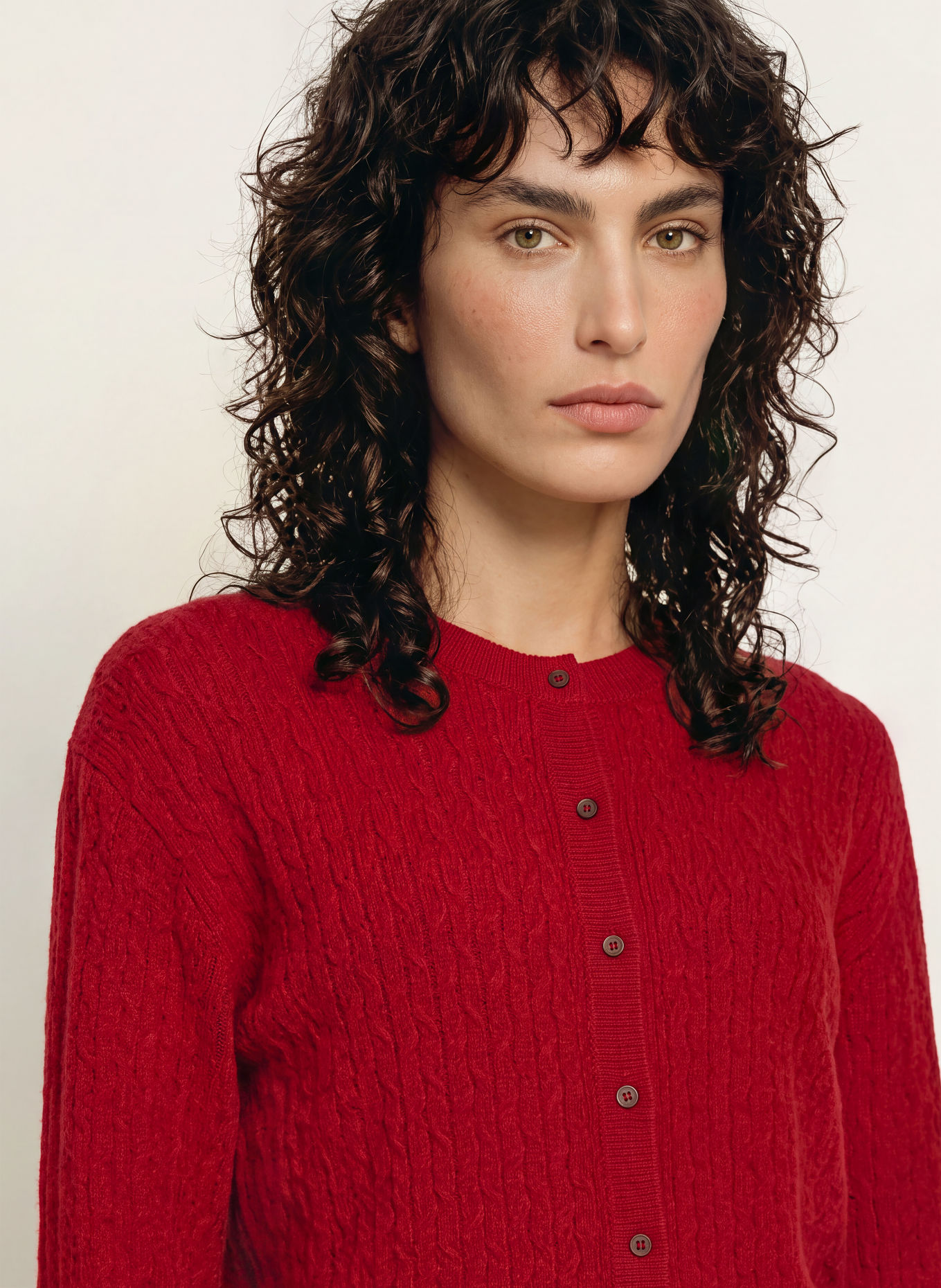 Calvin Klein Cardigan: DARK RED