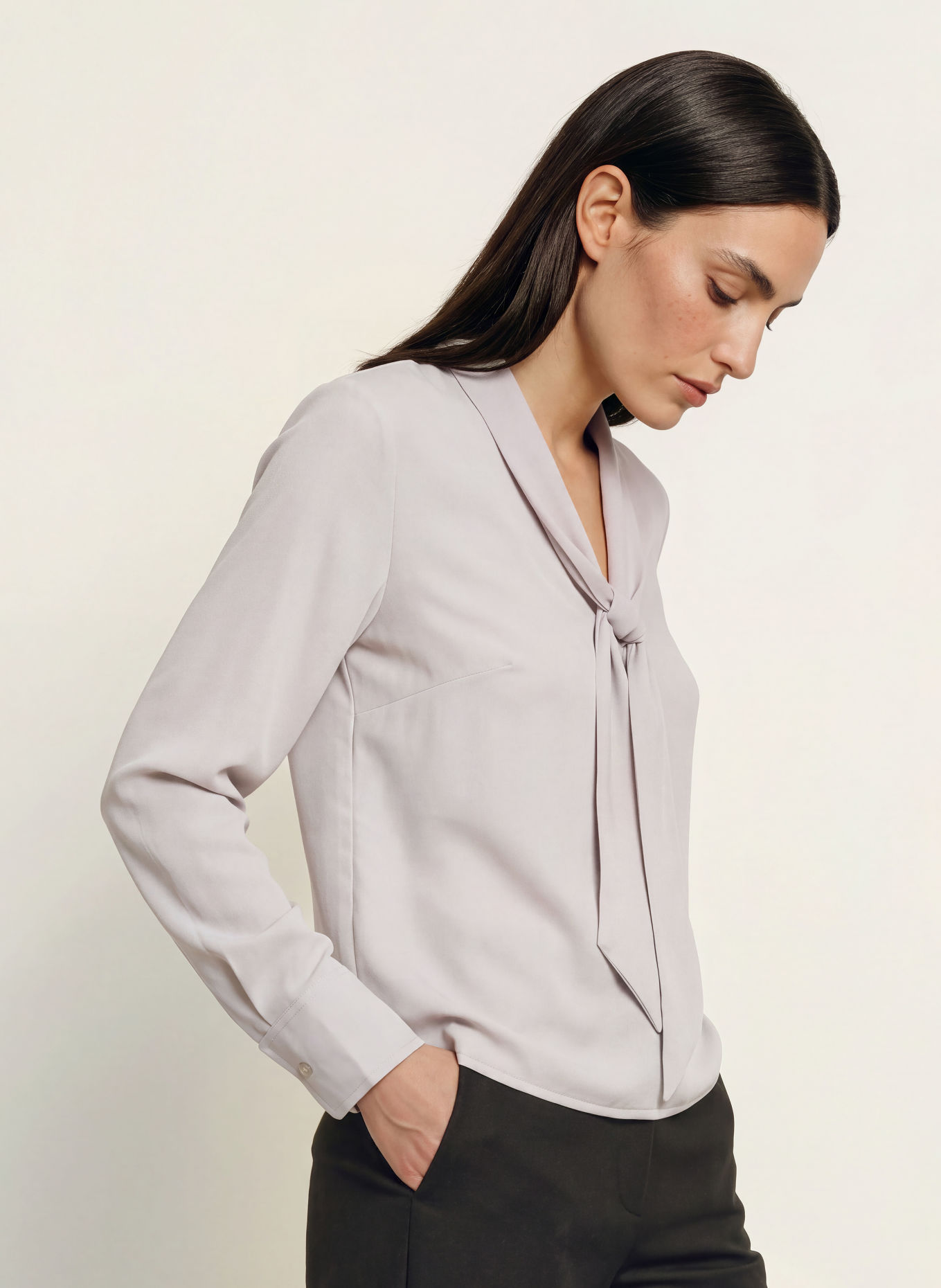 Calvin Klein Schluppenbluse: HELLGRAU