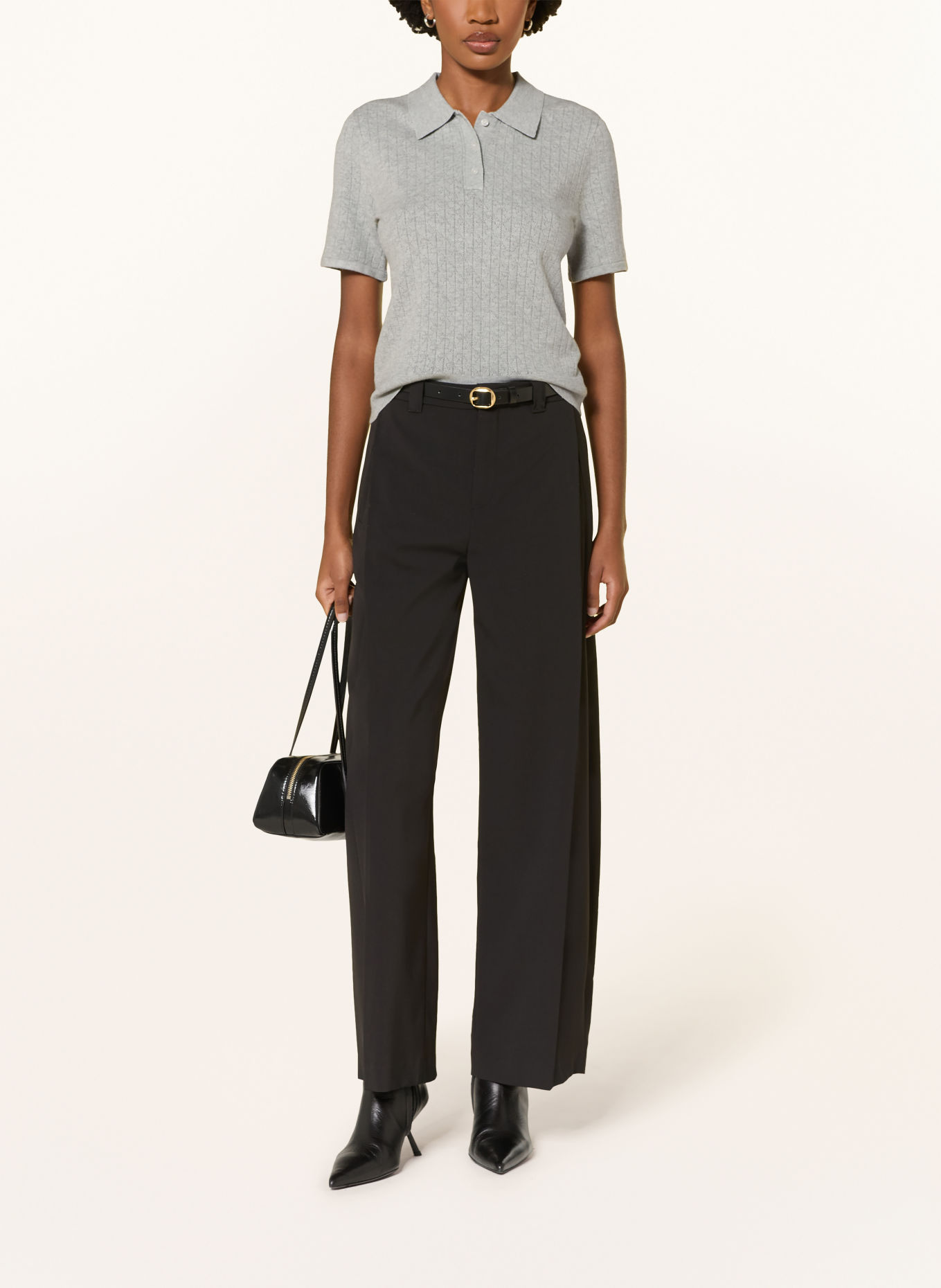 Calvin Klein Strick-Poloshirt: HELLGRAU