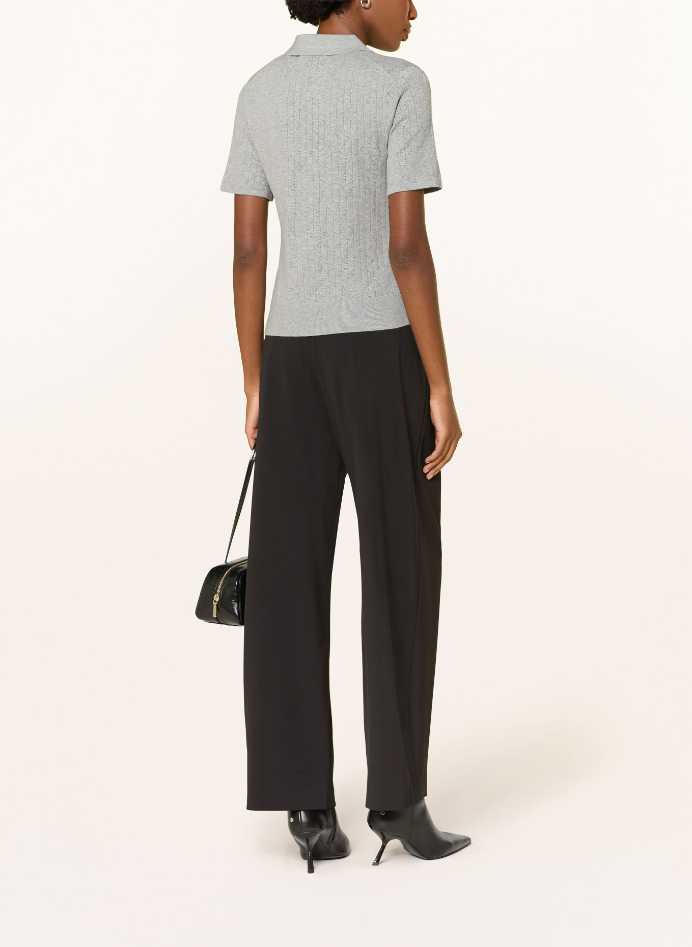 Calvin Klein Strick-Poloshirt: HELLGRAU