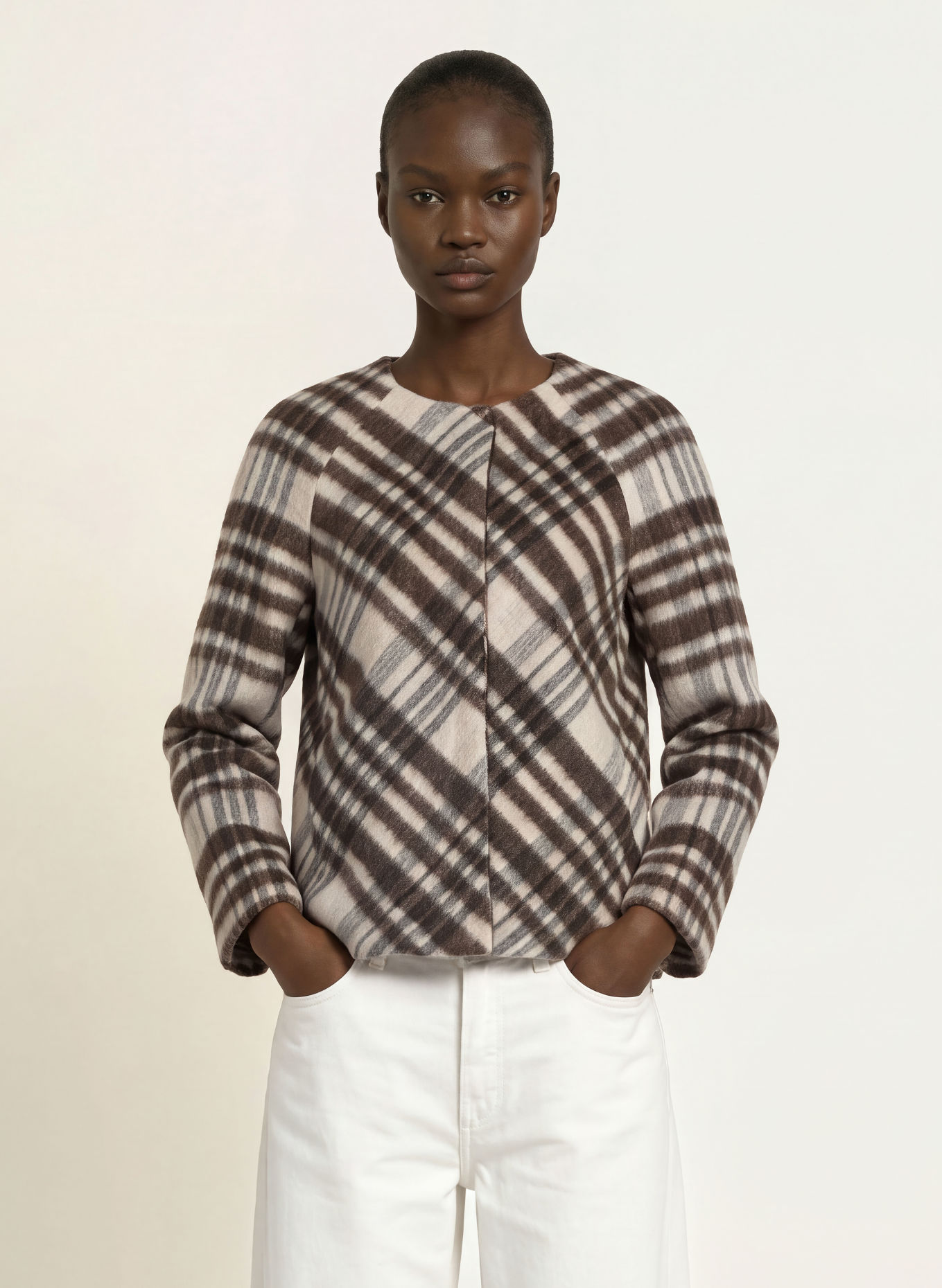 Calvin Klein Jacket: DARK BROWN / BEIGE / DARK GRAY
