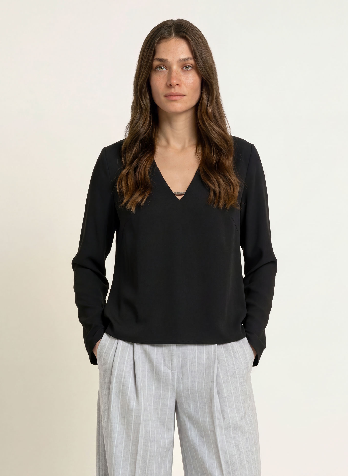 Calvin Klein Shirt blouse: BLACK