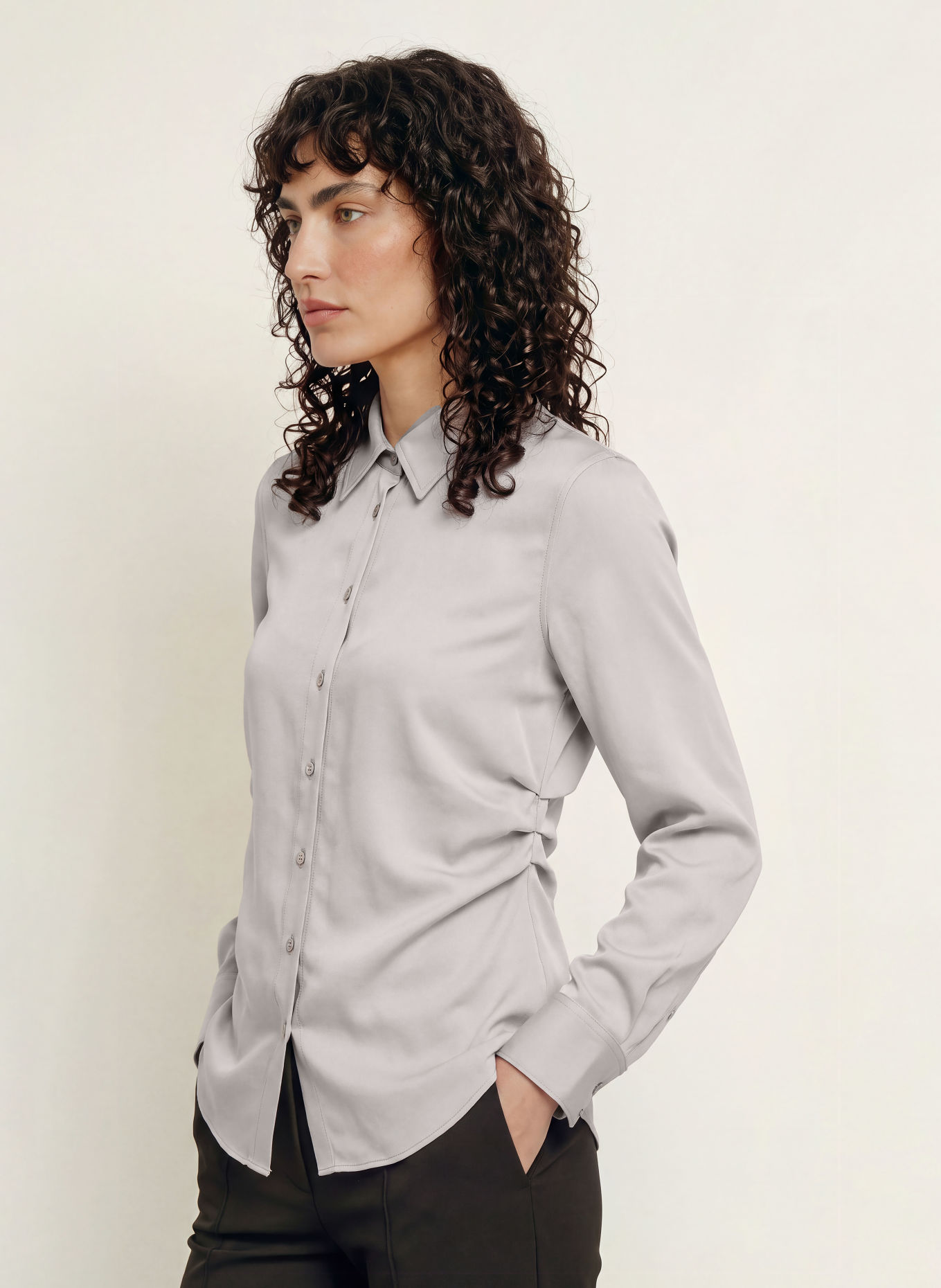 Calvin Klein Shirt blouse: LIGHT GRAY