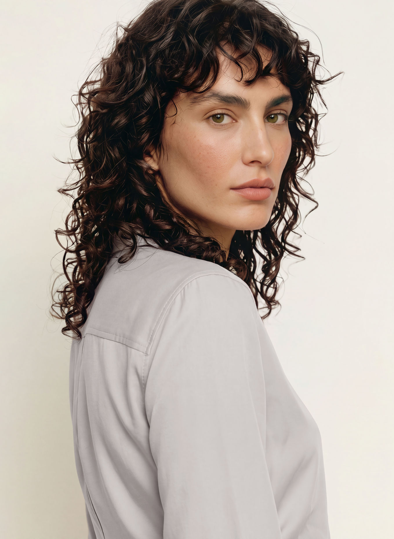 Calvin Klein Shirt blouse: LIGHT GRAY