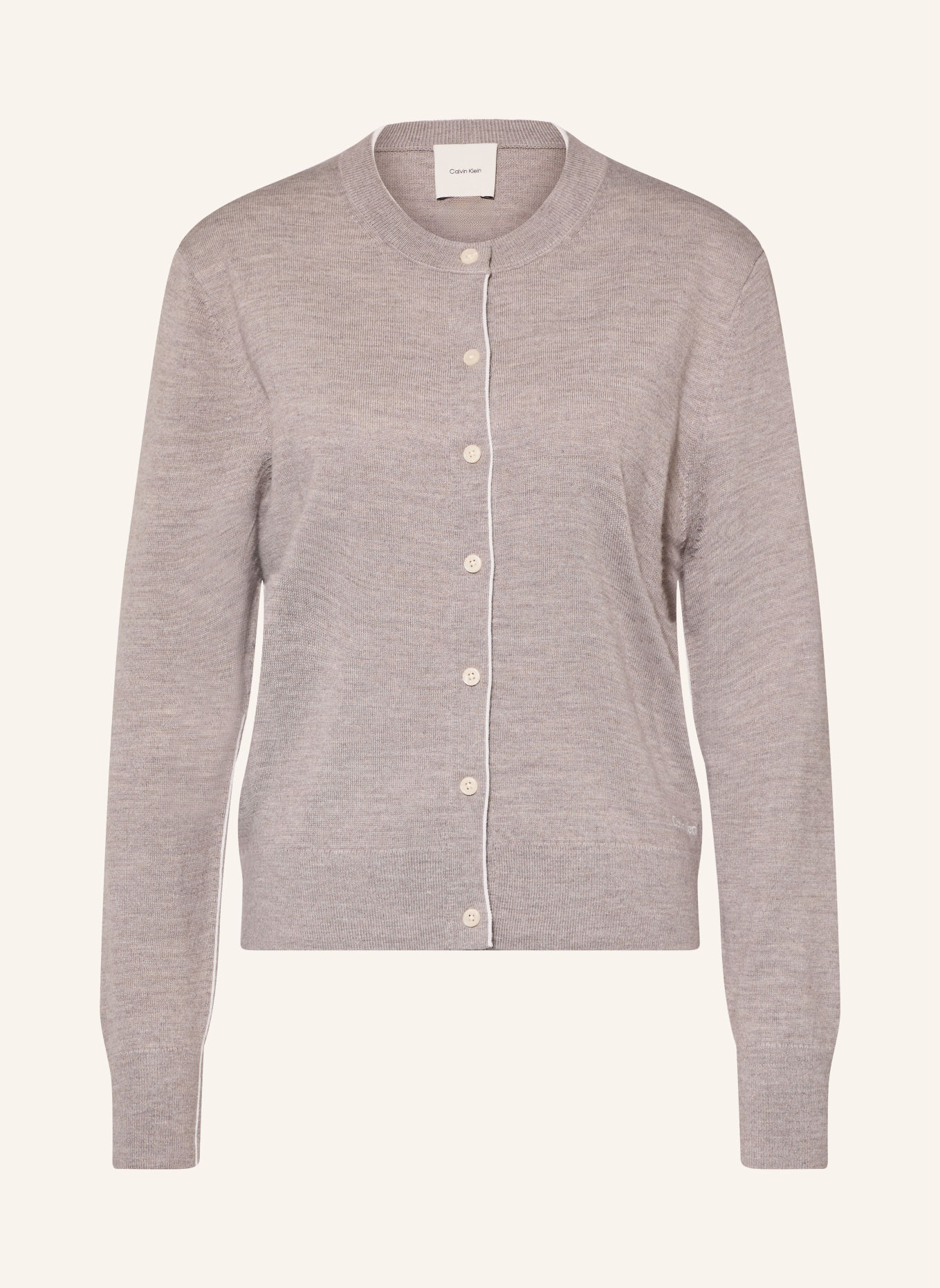 Calvin Klein Cardigan with merino wool: GRAY / ECRU