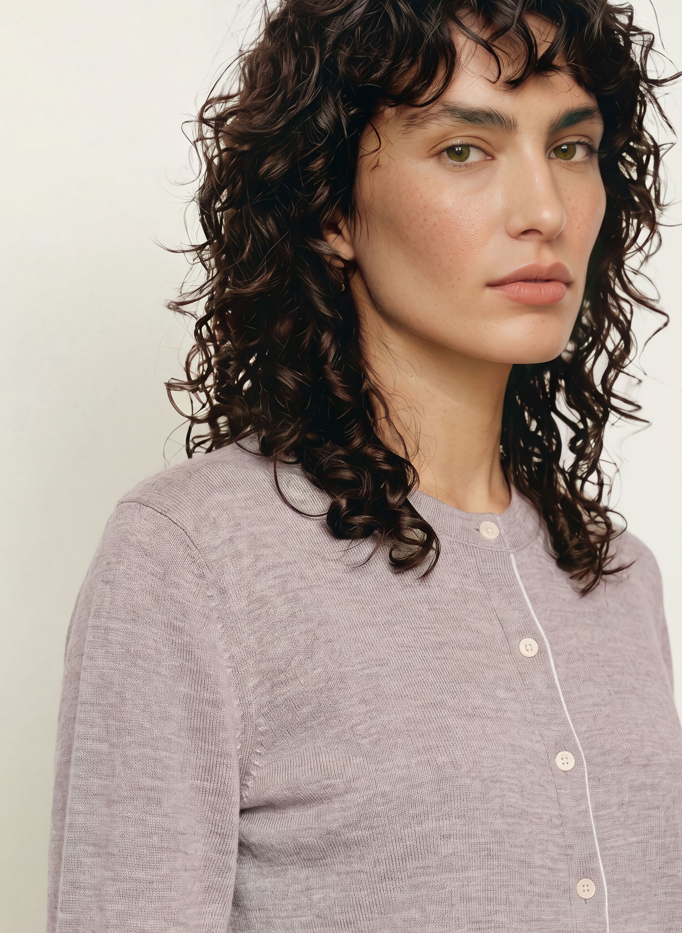 Calvin Klein Cardigan with merino wool: GRAY / ECRU