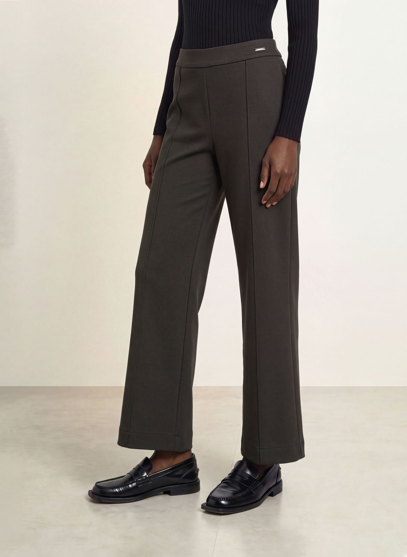 Calvin Klein Pantaloni Marlene SPACER: NEGRU
