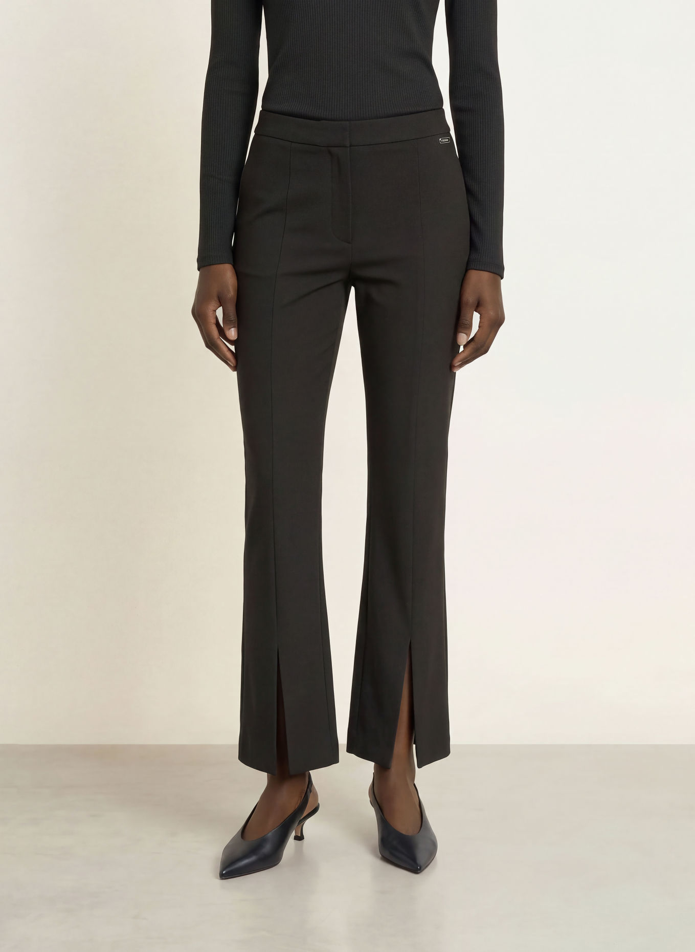 Calvin Klein PONTE Jersey Trousers: BLACK