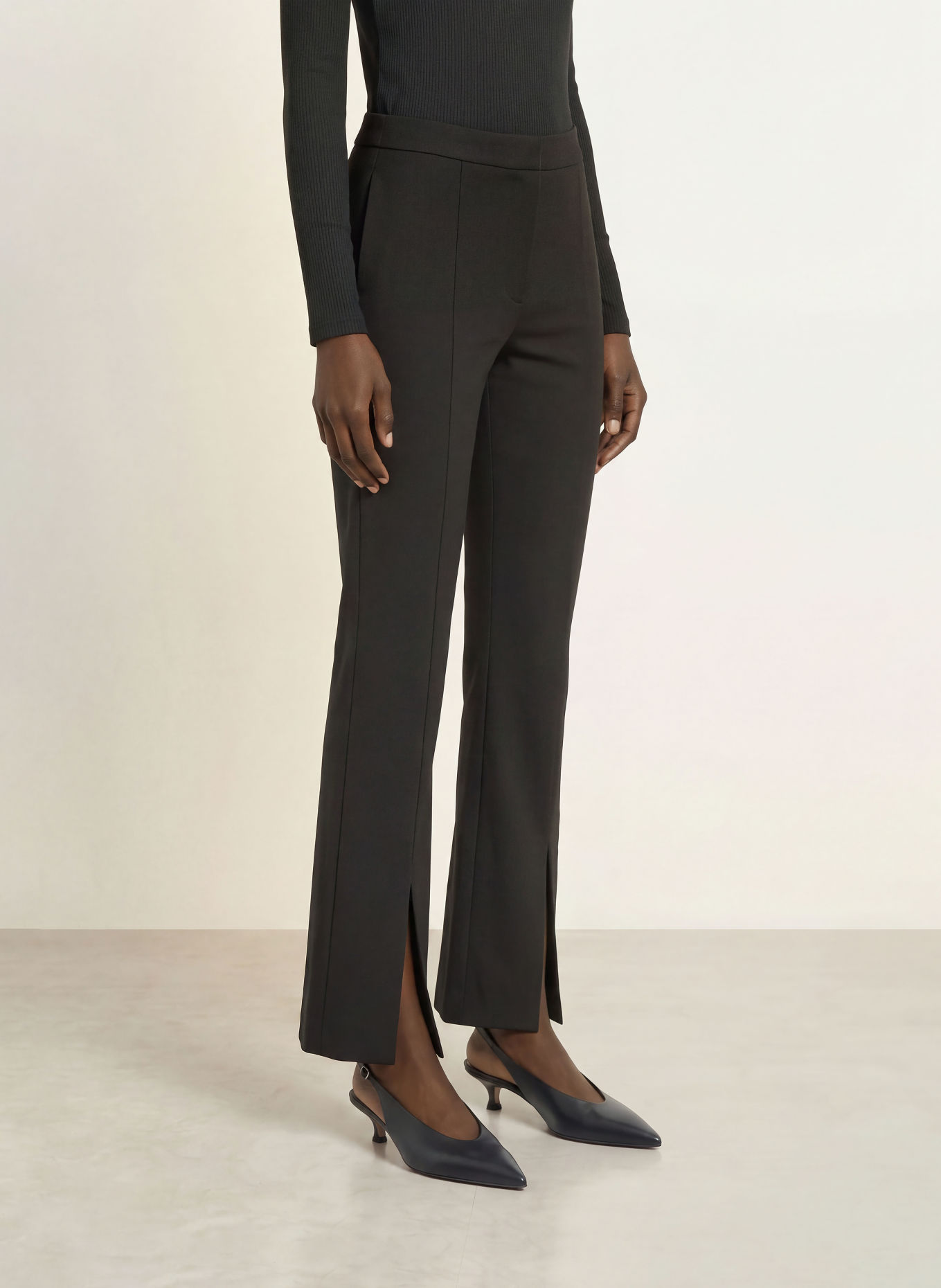 Calvin Klein PONTE Jersey Trousers: BLACK