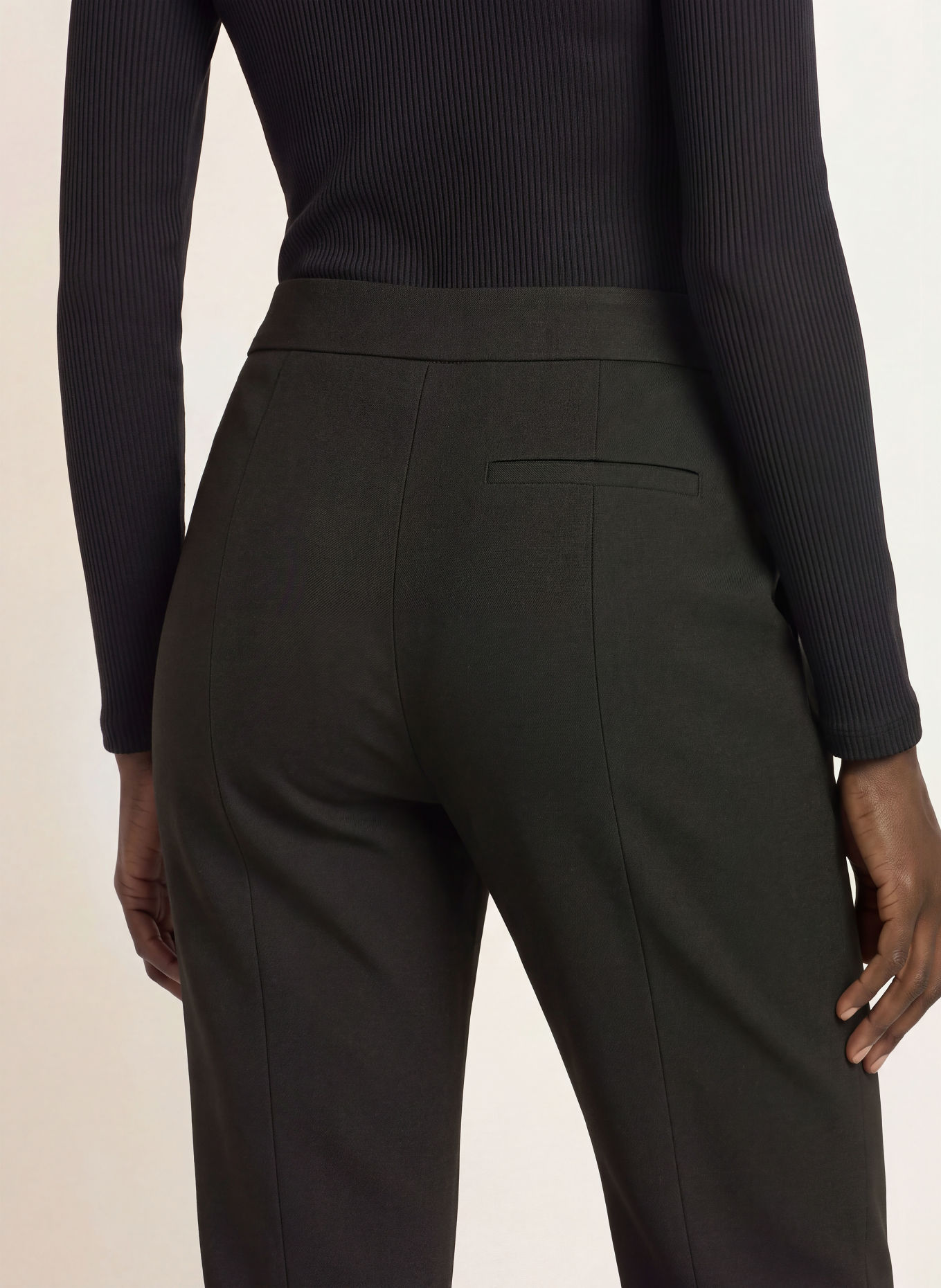 Calvin Klein PONTE Jersey Trousers: BLACK