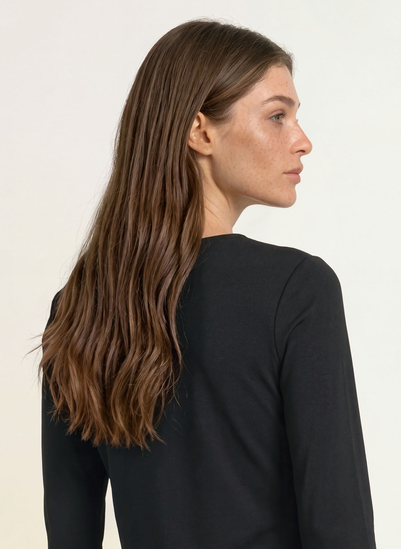 Calvin Klein Shirt mit 3/4-Arm und Spitze: SCHWARZ