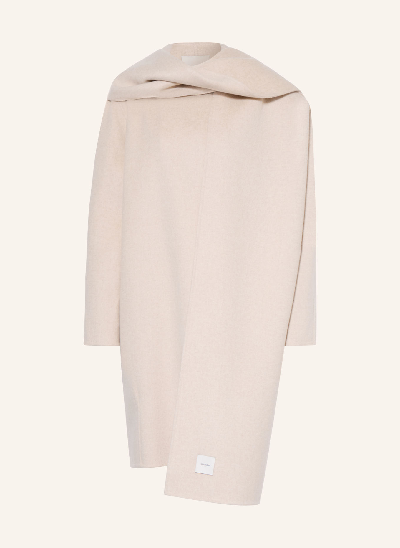 Calvin Klein Mantel mit abnehmbarem Schal: BEIGE