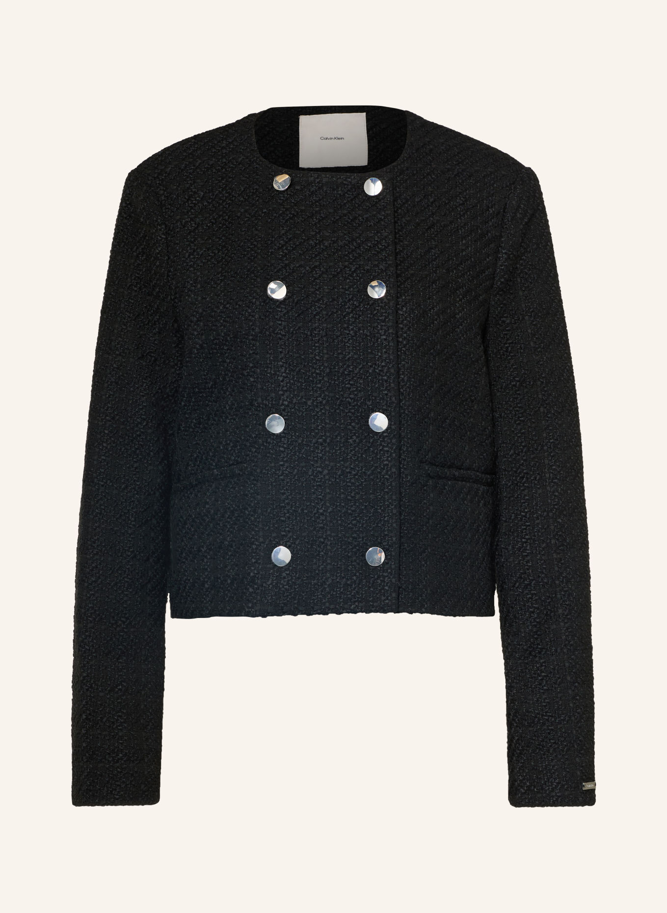 Calvin Klein Boxy jacket made from Bouclé: BLACK