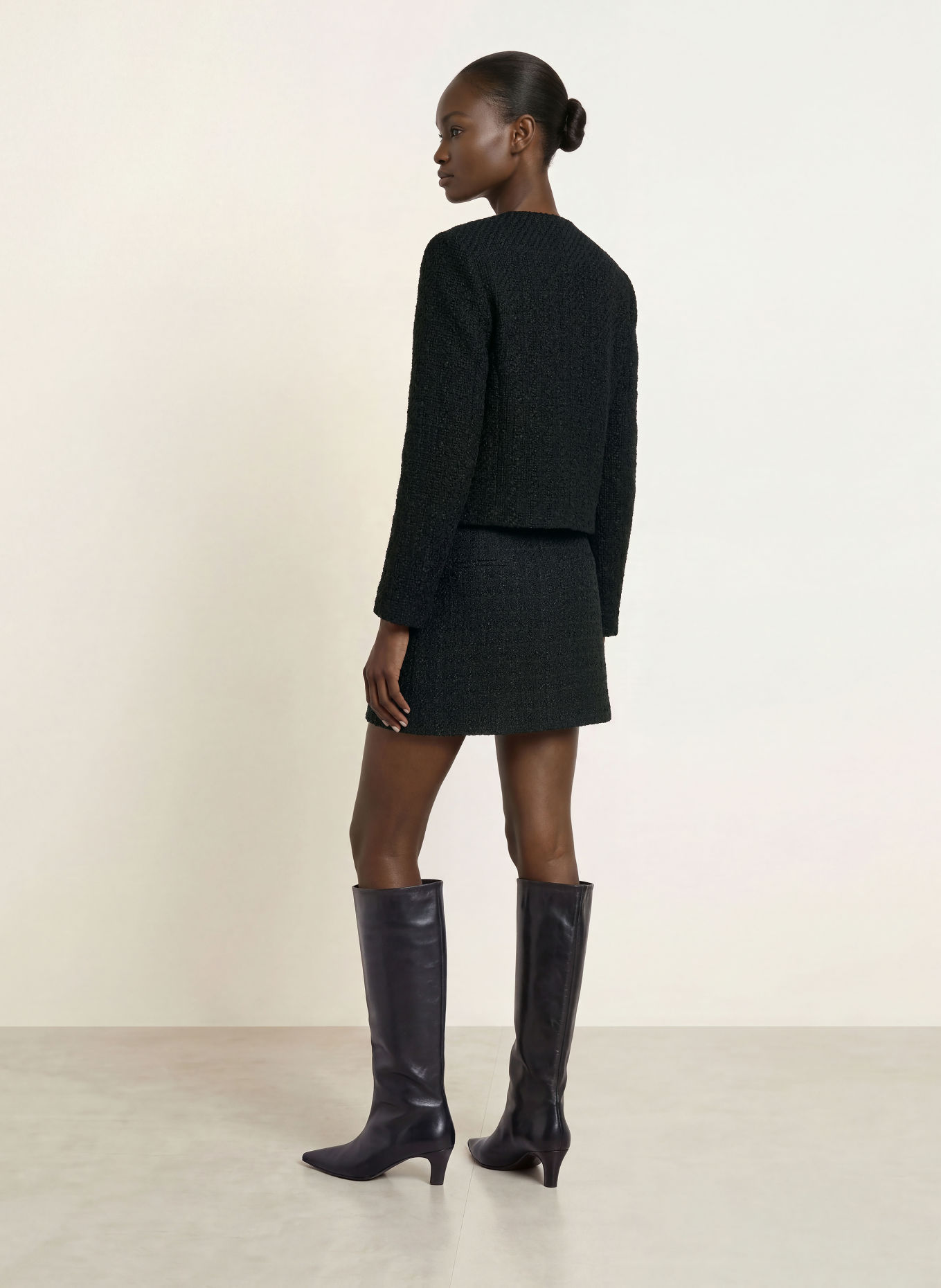 Calvin Klein Boxy jacket made from Bouclé: BLACK