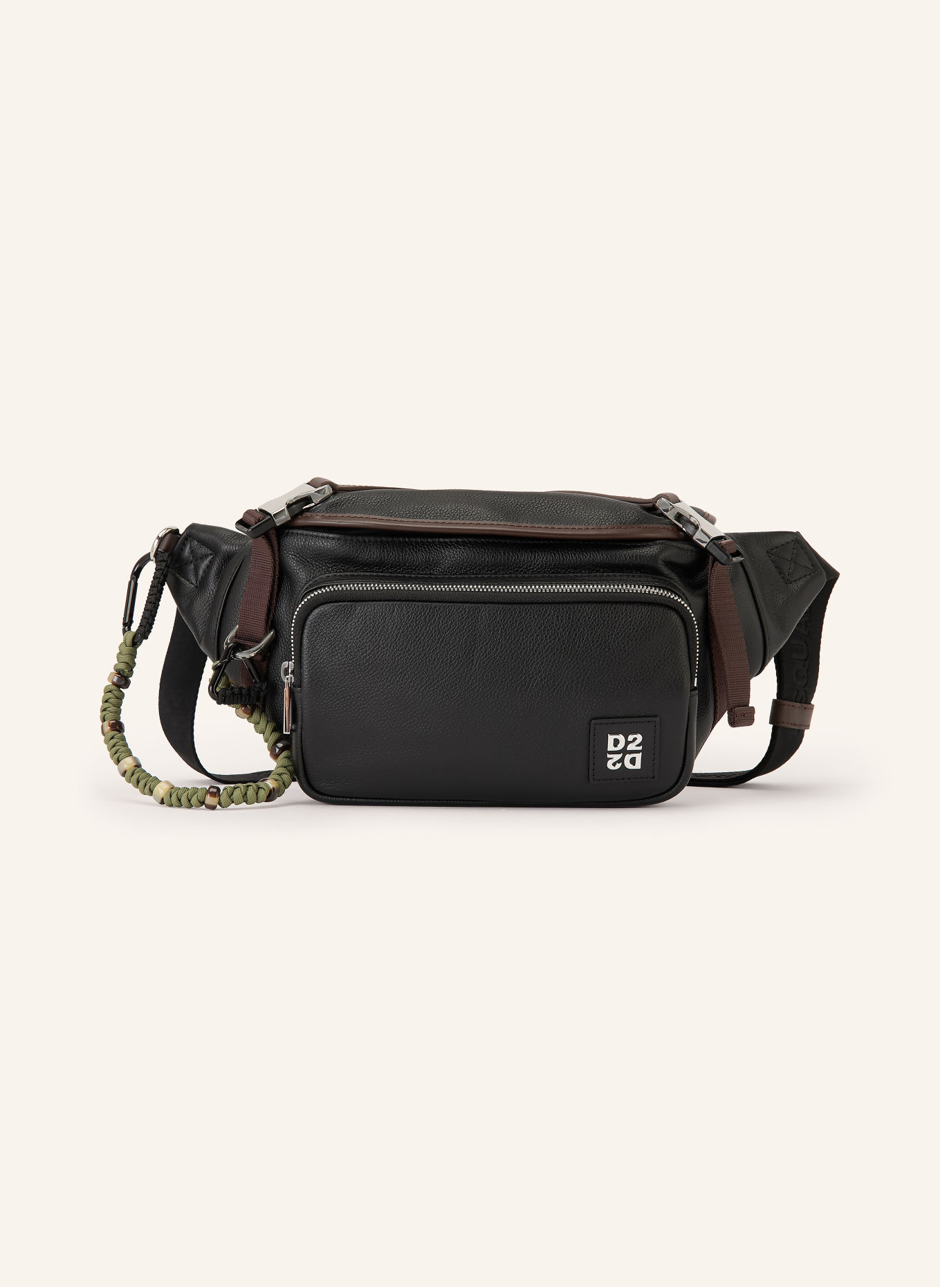 DSQUARED2 Bæltetaske: SORT / SØLV / MØRKEBRUN