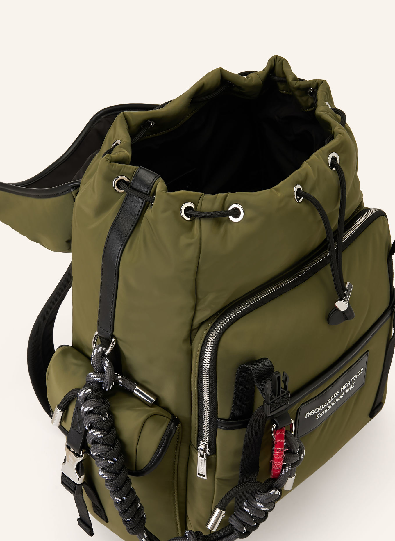 DSQUARED2 Ryggsäck: OLIVGRÖN / SILVER / SVART