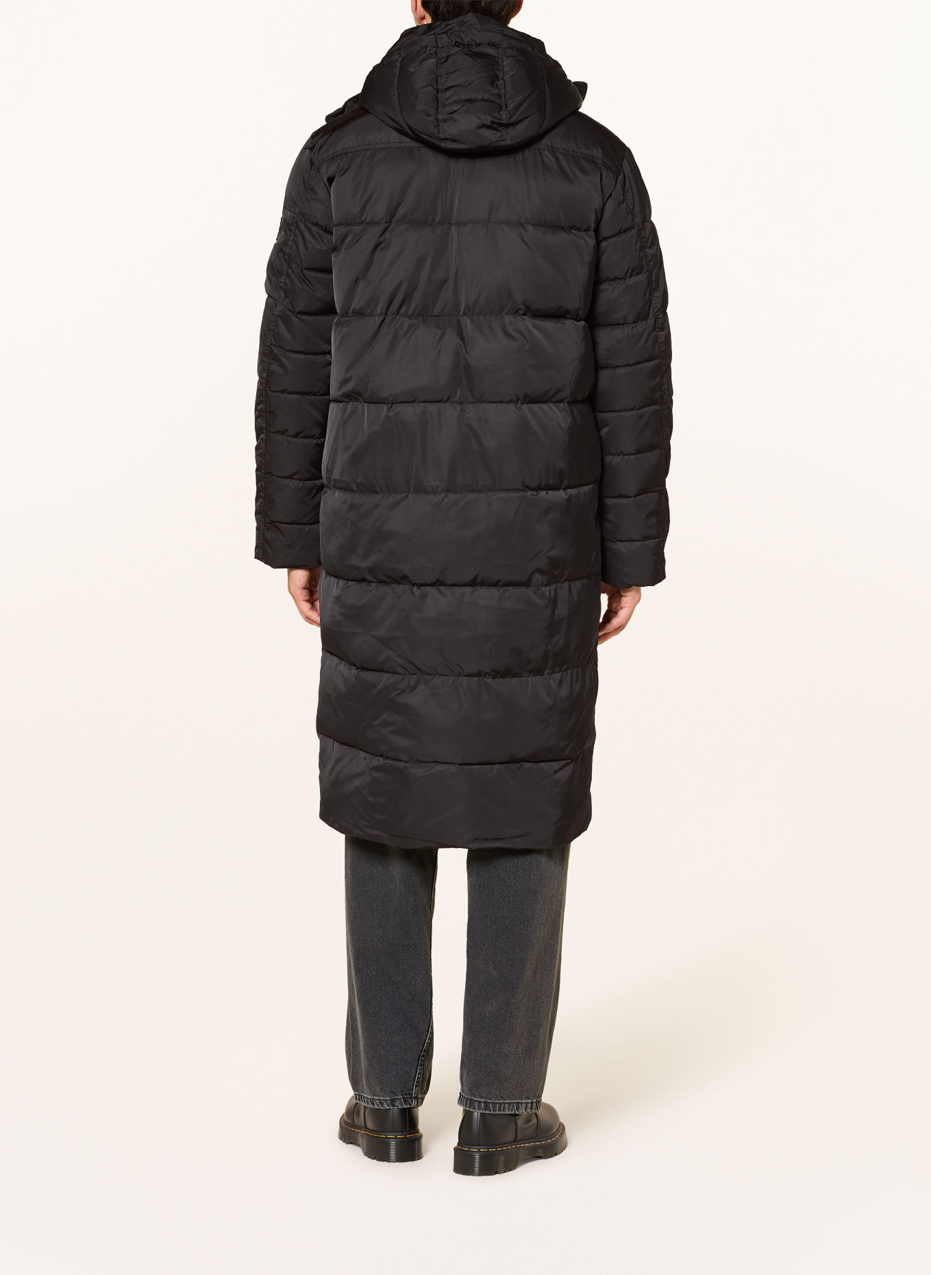 G-Star ELEMENT quilted coat with detachable hood: BLACK