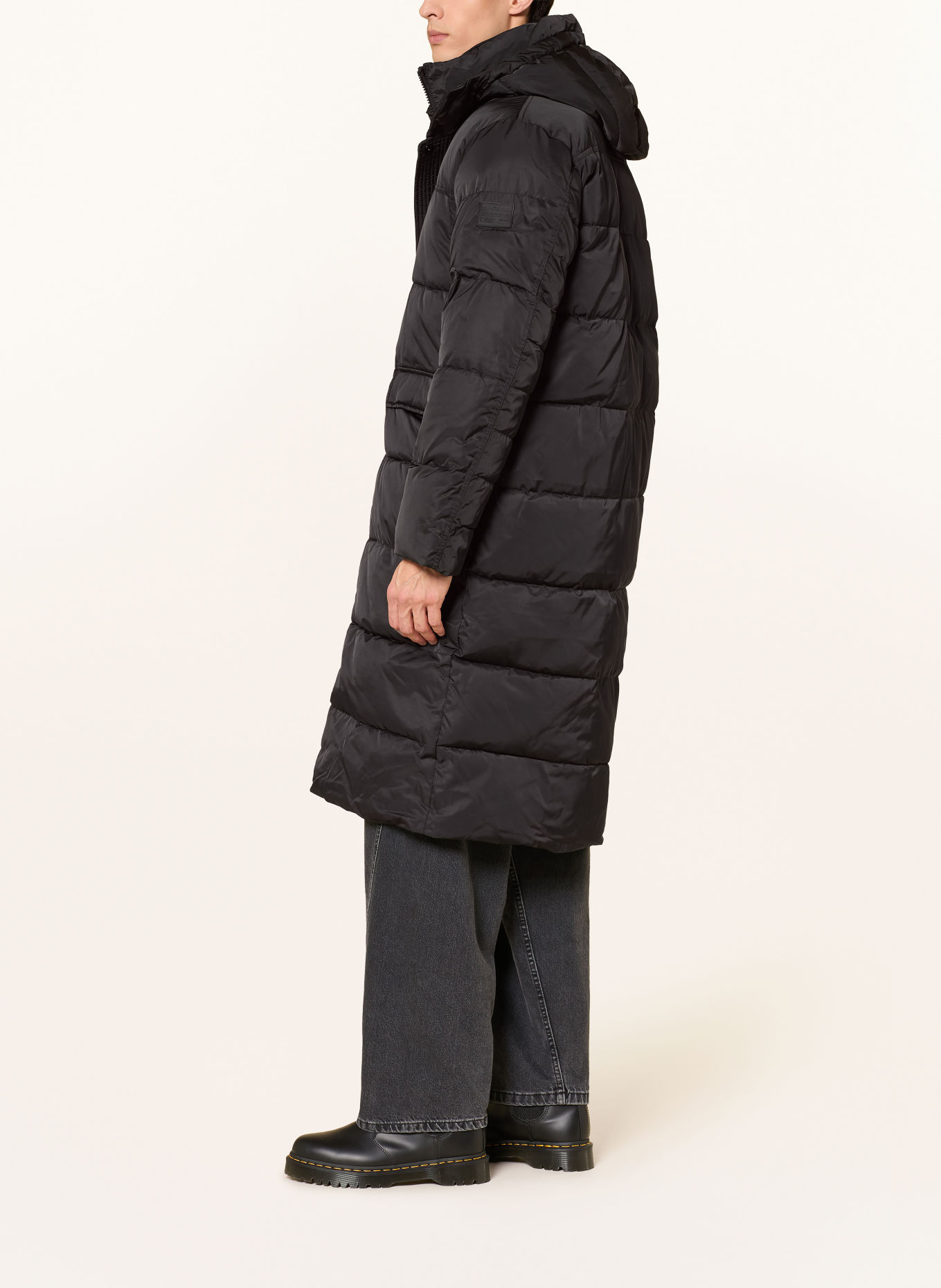 G-Star ELEMENT quilted coat with detachable hood: BLACK