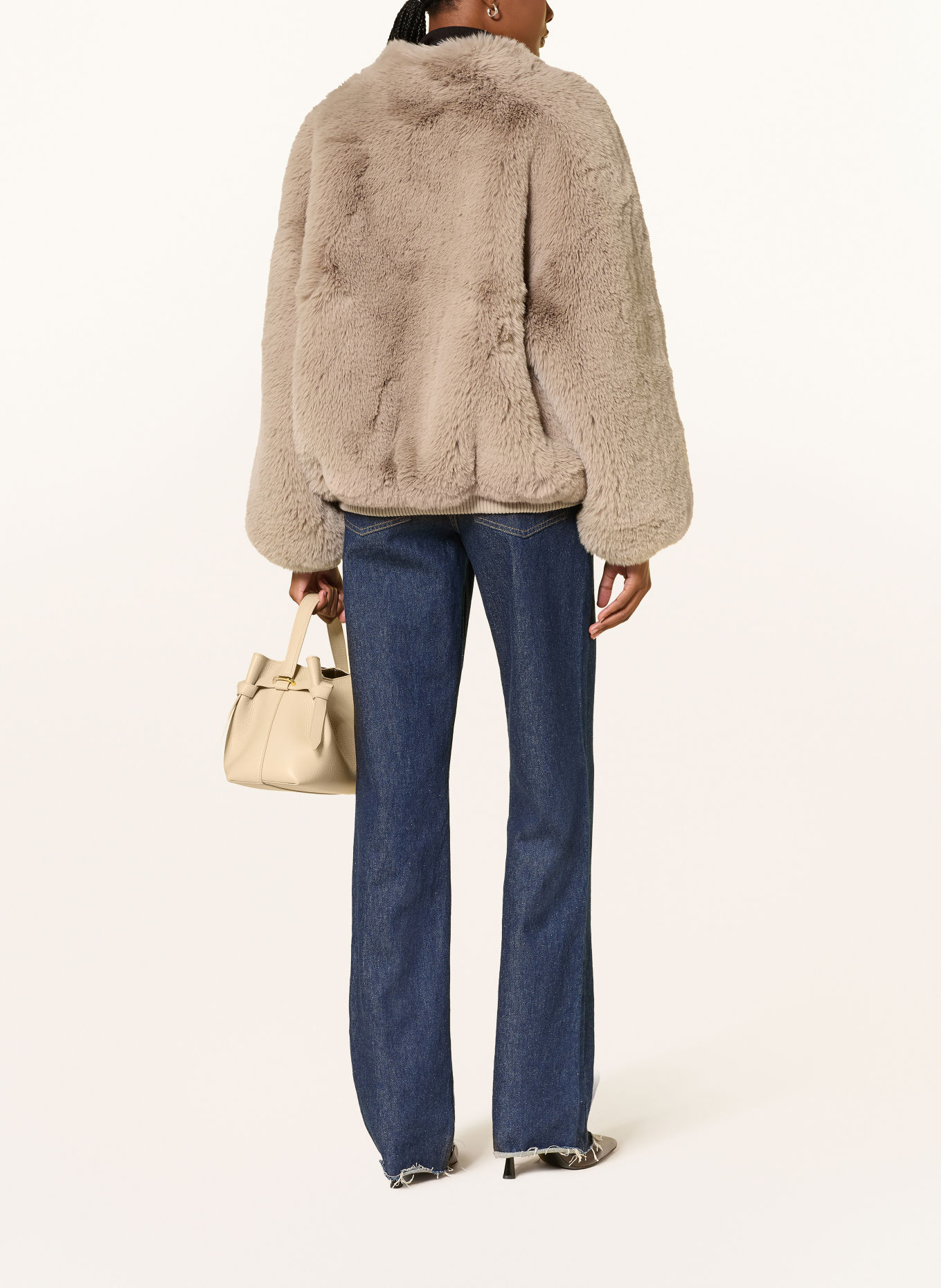 The Frankie Shop Kunstfell-Jacke SENNA: BEIGE