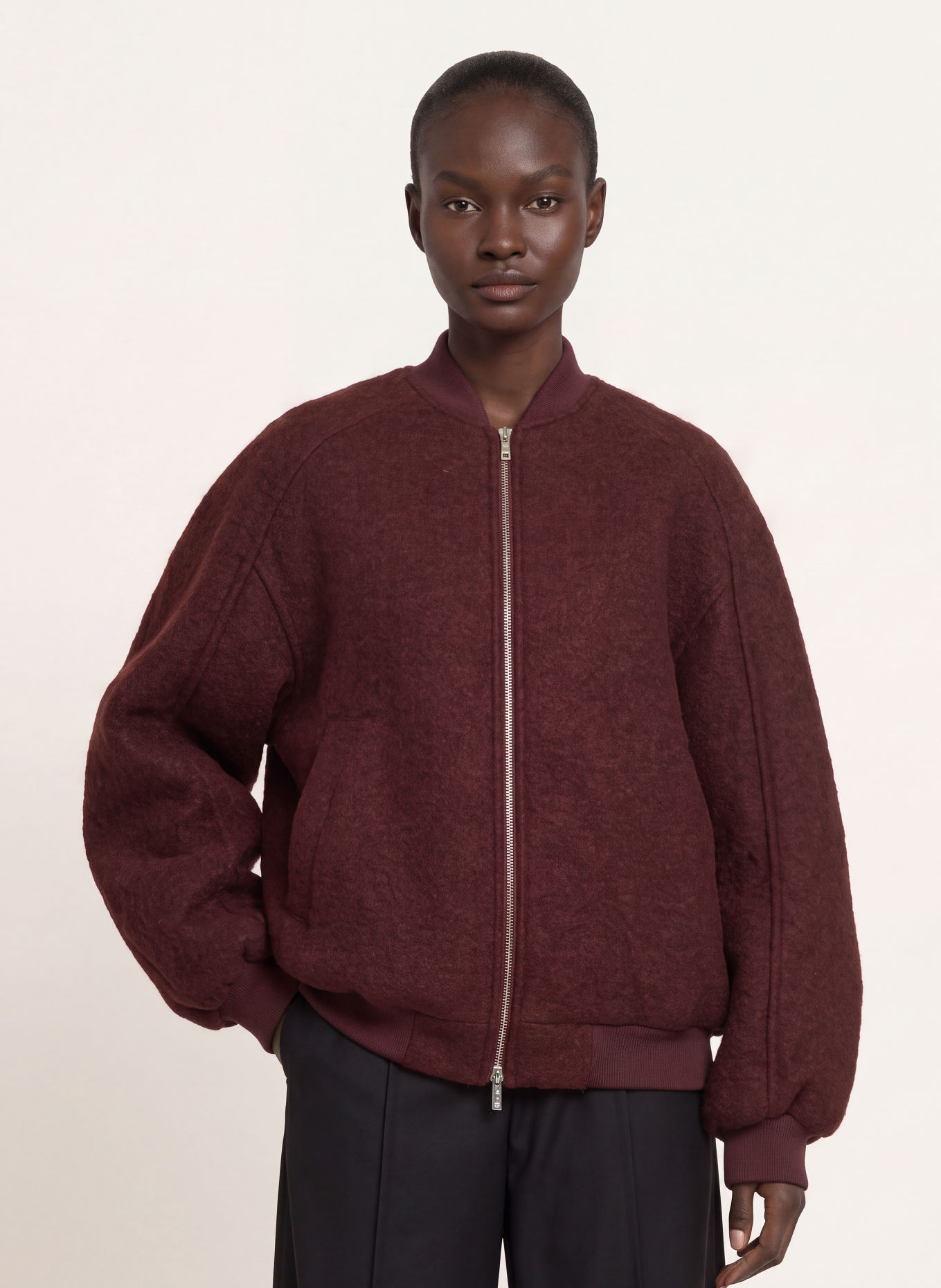The Frankie Shop Oversized Blouson ELINOR: DONKERROOD