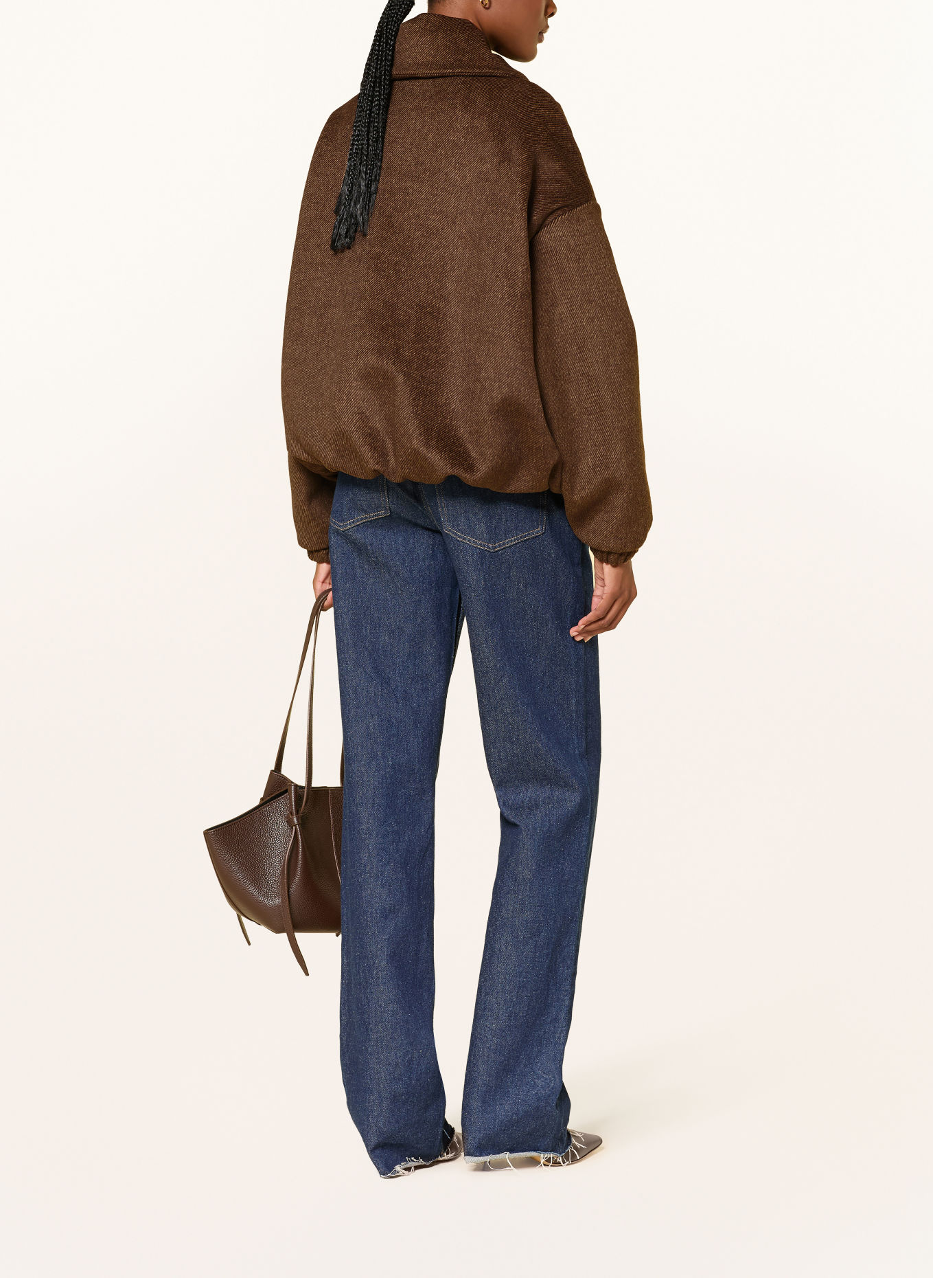 The Frankie Shop ELLE Oversized Jacket: BROWN