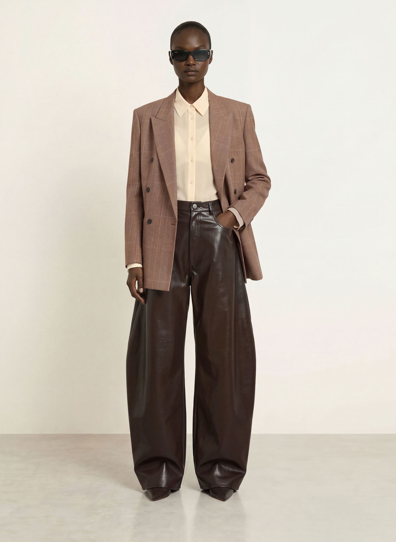 The Frankie Shop MONTEREY Blazer: BROWN / OLIVE