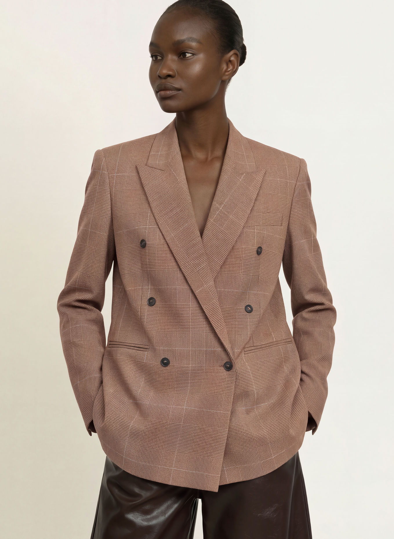 The Frankie Shop MONTEREY Blazer: BROWN / OLIVE