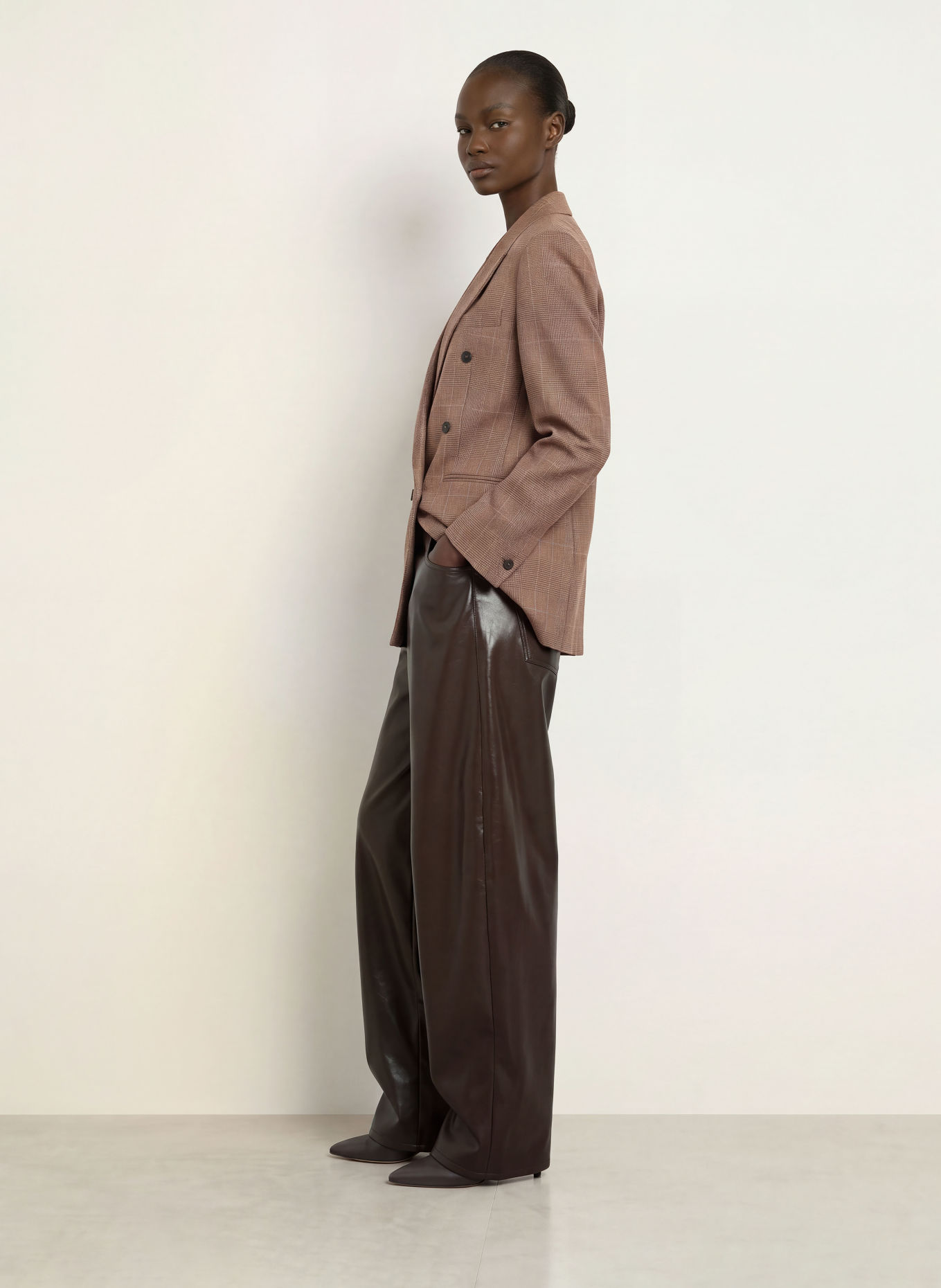 The Frankie Shop MONTEREY Blazer: BROWN / OLIVE