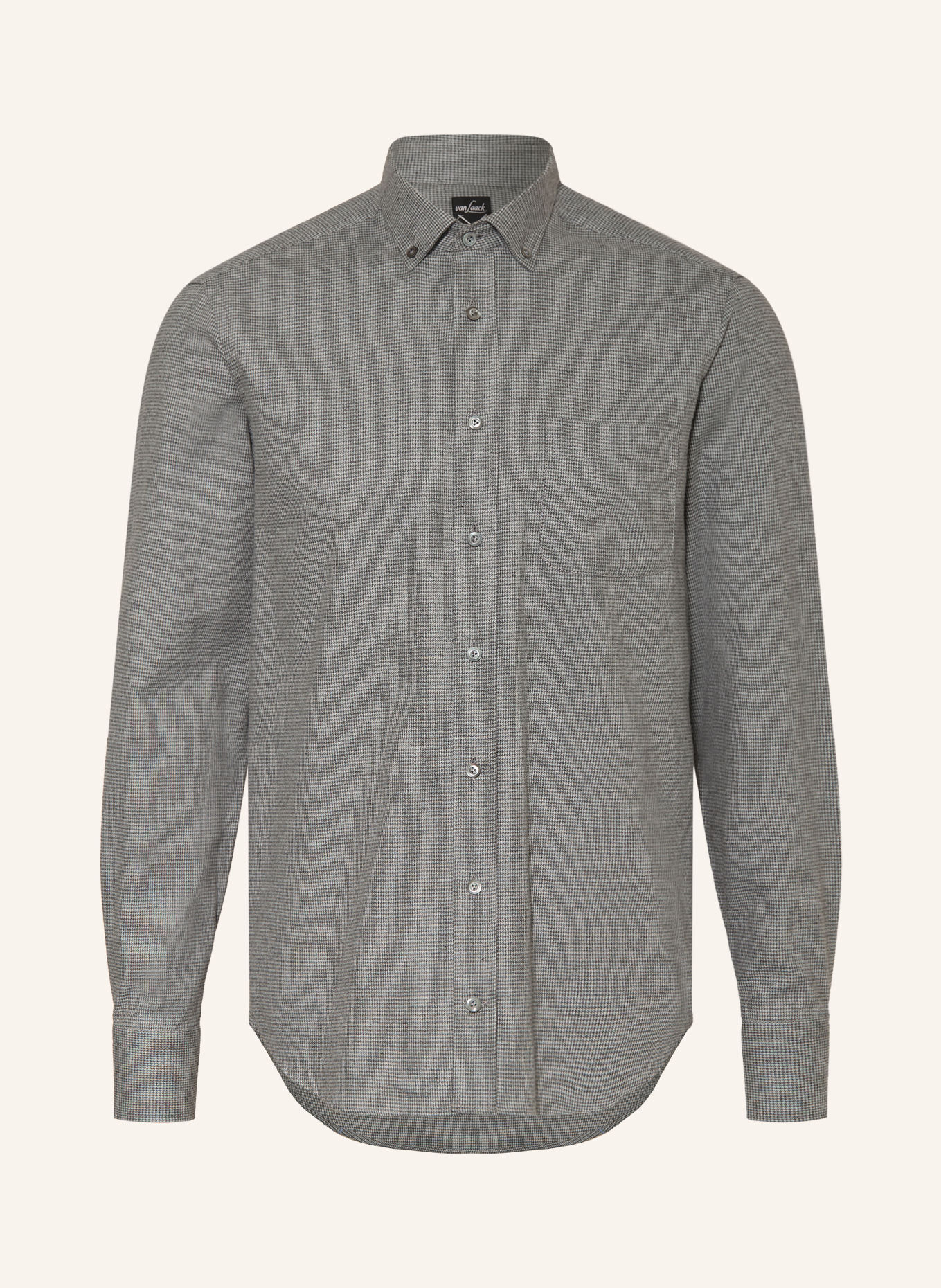 van Laack Flannel Shirt VL-ROY-TFK Tailor Fit: DARK GRAY / LIGHT GRAY