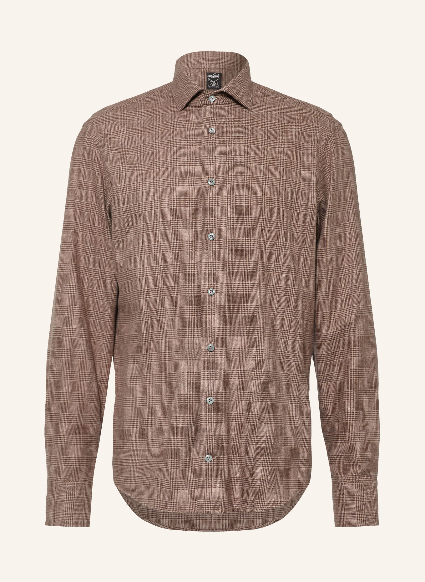 van Laack Chemise en flanelle VL-RIKOS-TFK Tailor Fit: MARRON / MARRON CLAIR