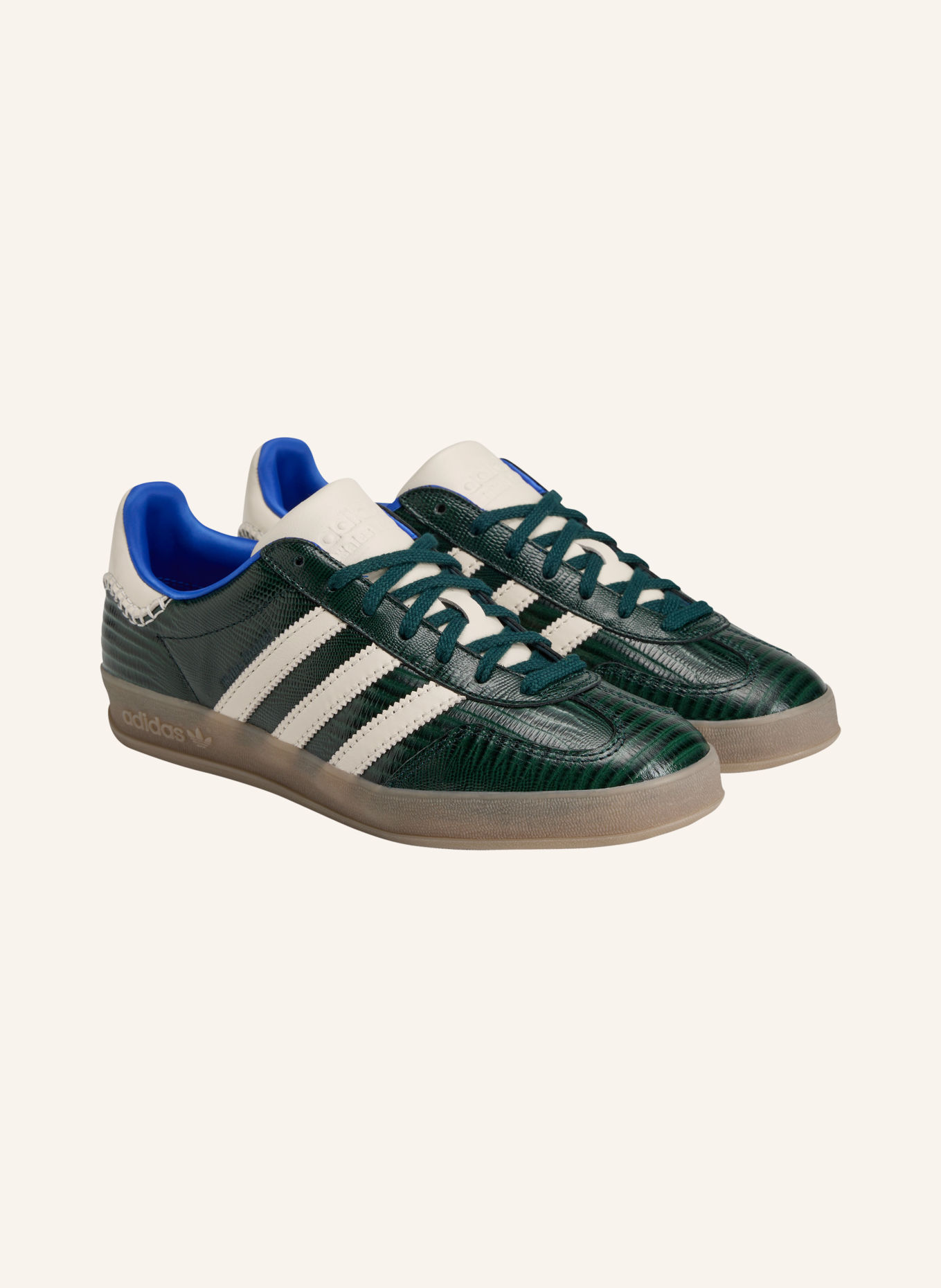 adidas Originals GAZELLE CROC Sneakers: DARK GREEN / CREAM / BLUE