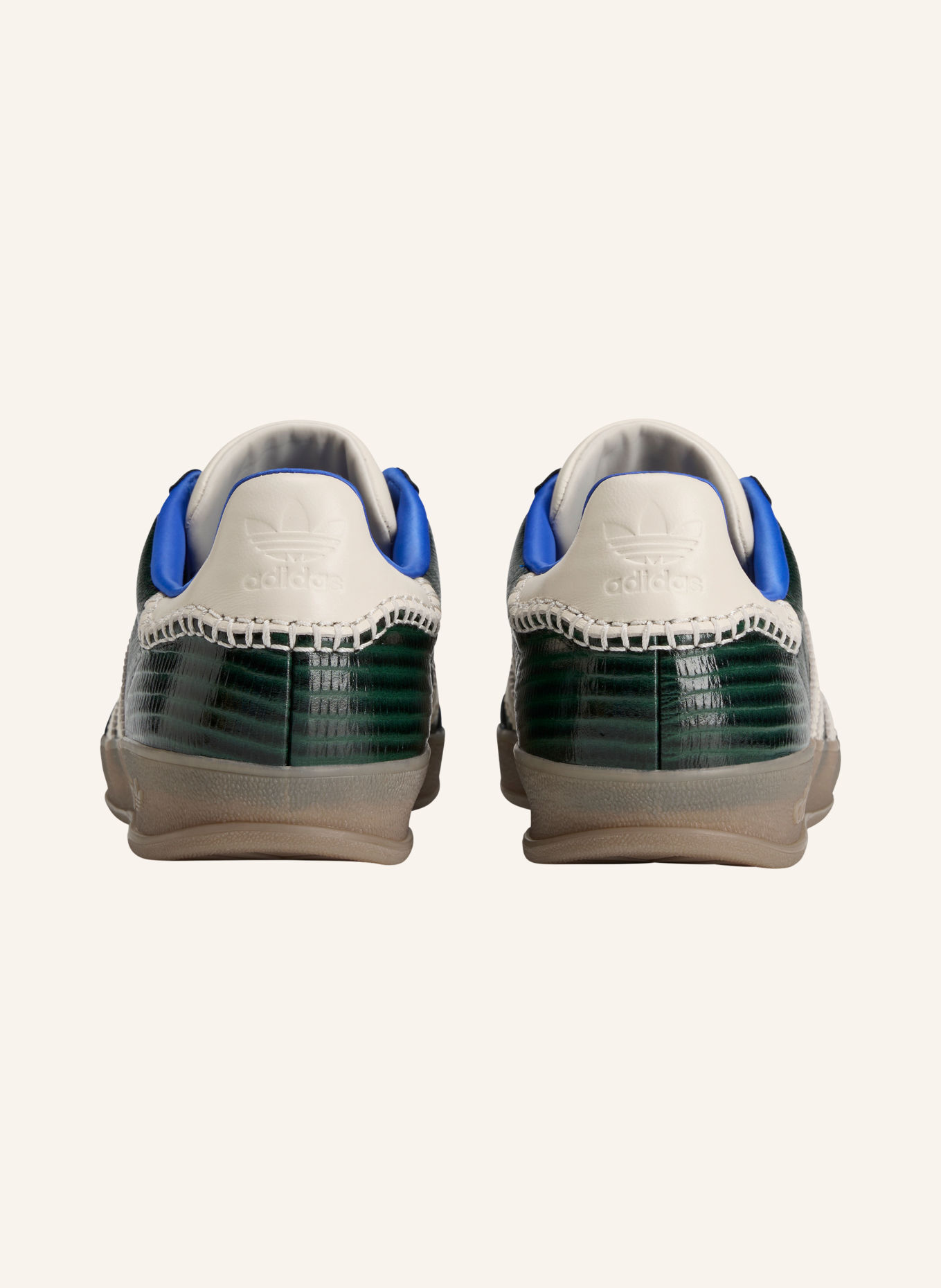 adidas Originals GAZELLE CROC Sneakers: DARK GREEN / CREAM / BLUE