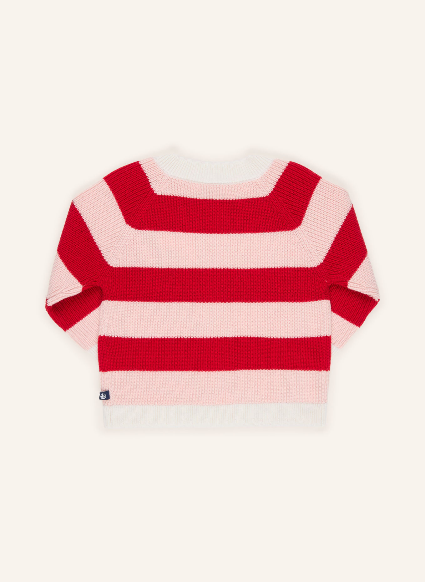 PETIT BATEAU Gilet: ROUGE FONCÉ / ROSÉ / CRÈME