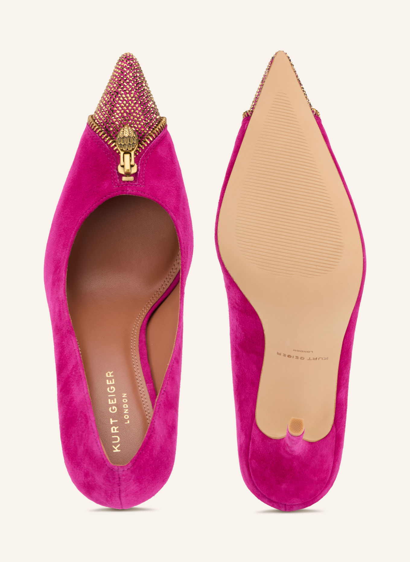 KURT GEIGER Pumps mit Schmucksteinen: FUCHSIA / GOLD