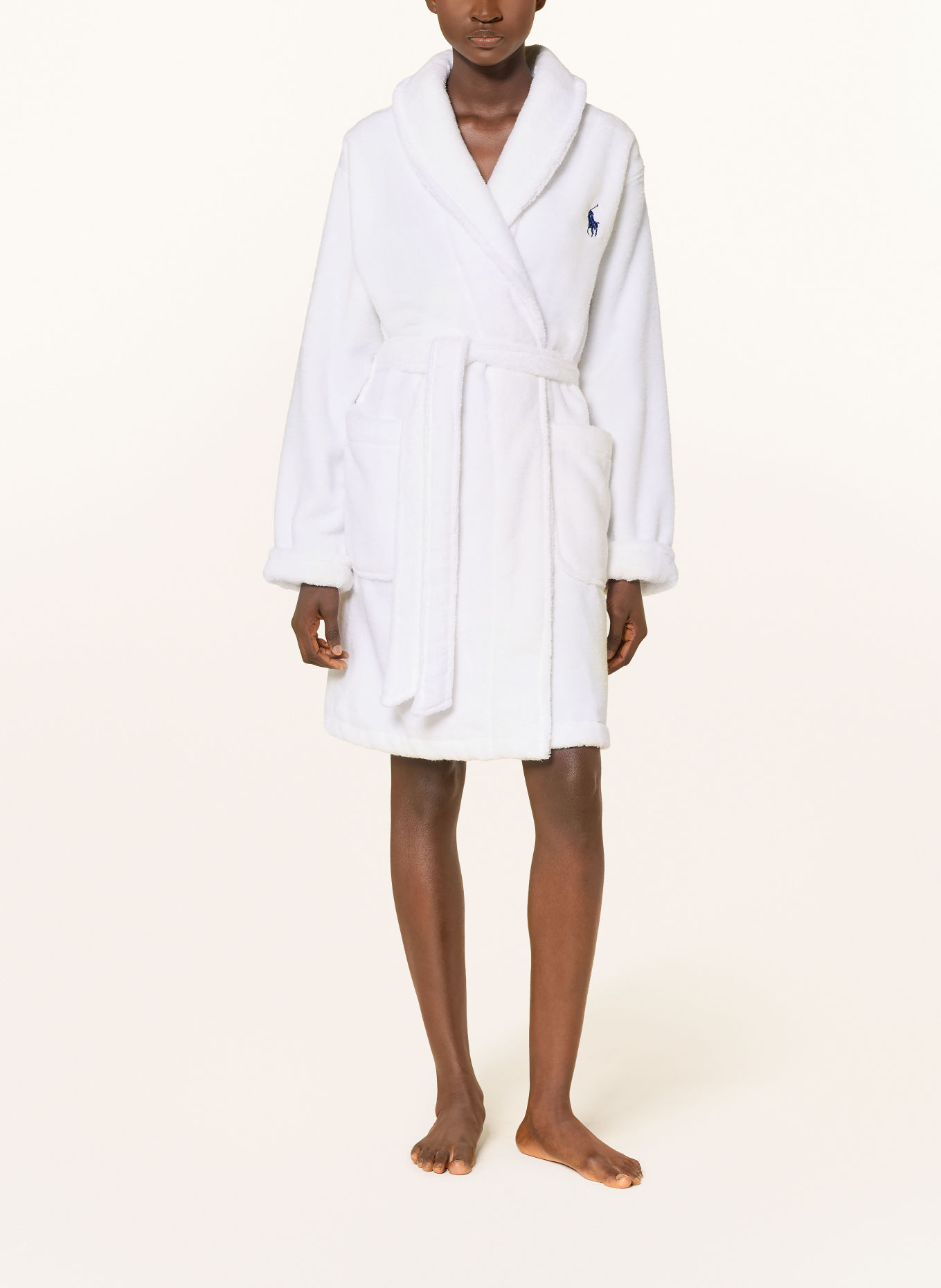 POLO RALPH LAUREN Damesbadjas: WIT / DONKERGROEN / ZWART