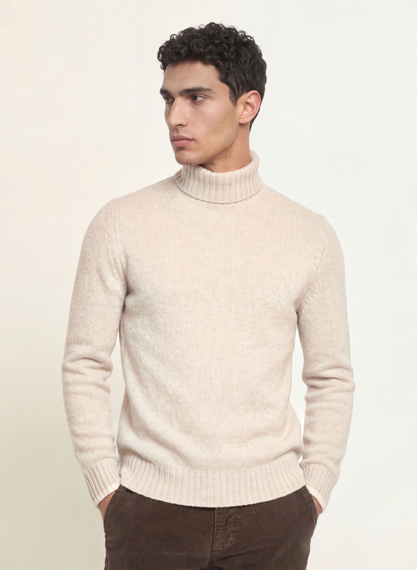 MAERZ MUENCHEN Pull à col roulé: GRIS CLAIR