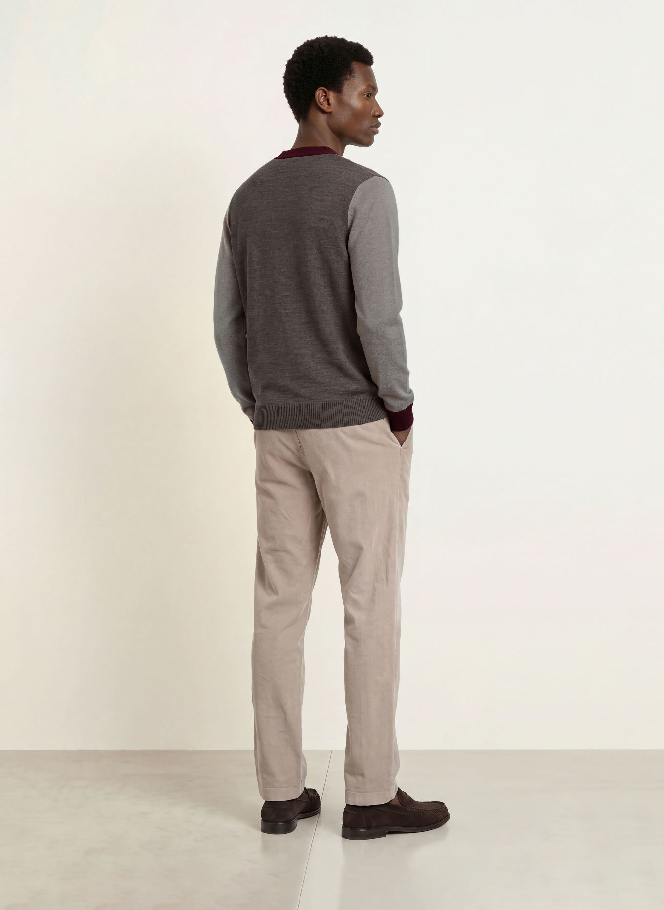 MAERZ MUENCHEN Strickjacke: BRAUN / TAUPE / DUNKELROT