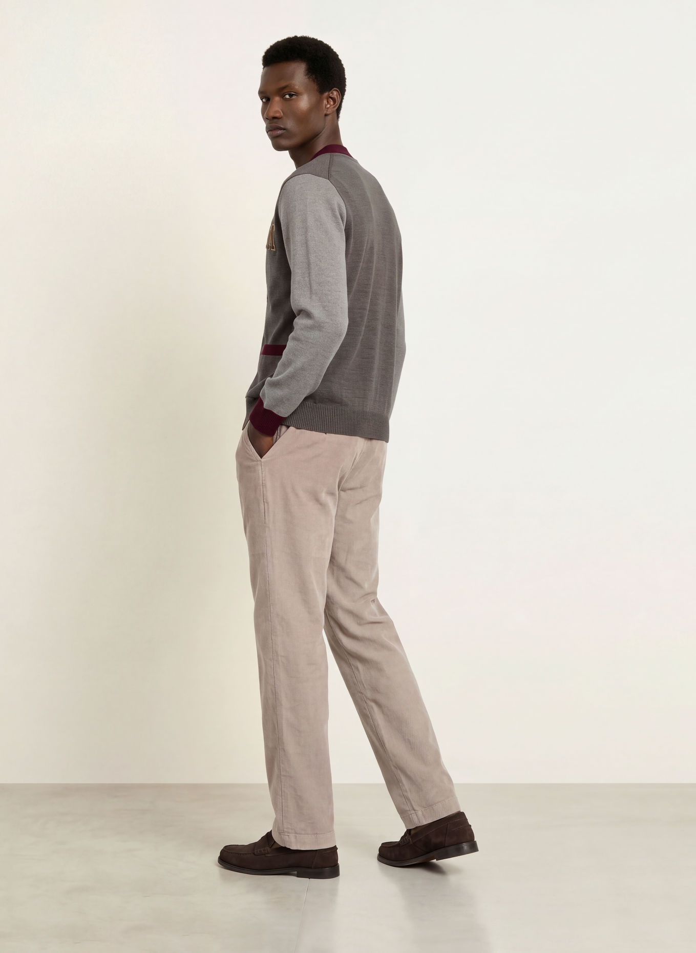 MAERZ MUENCHEN Strickjacke: BRAUN / TAUPE / DUNKELROT