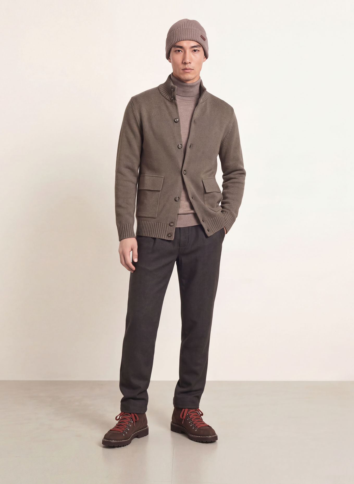 MAERZ MUENCHEN Cardigan: TAUPE