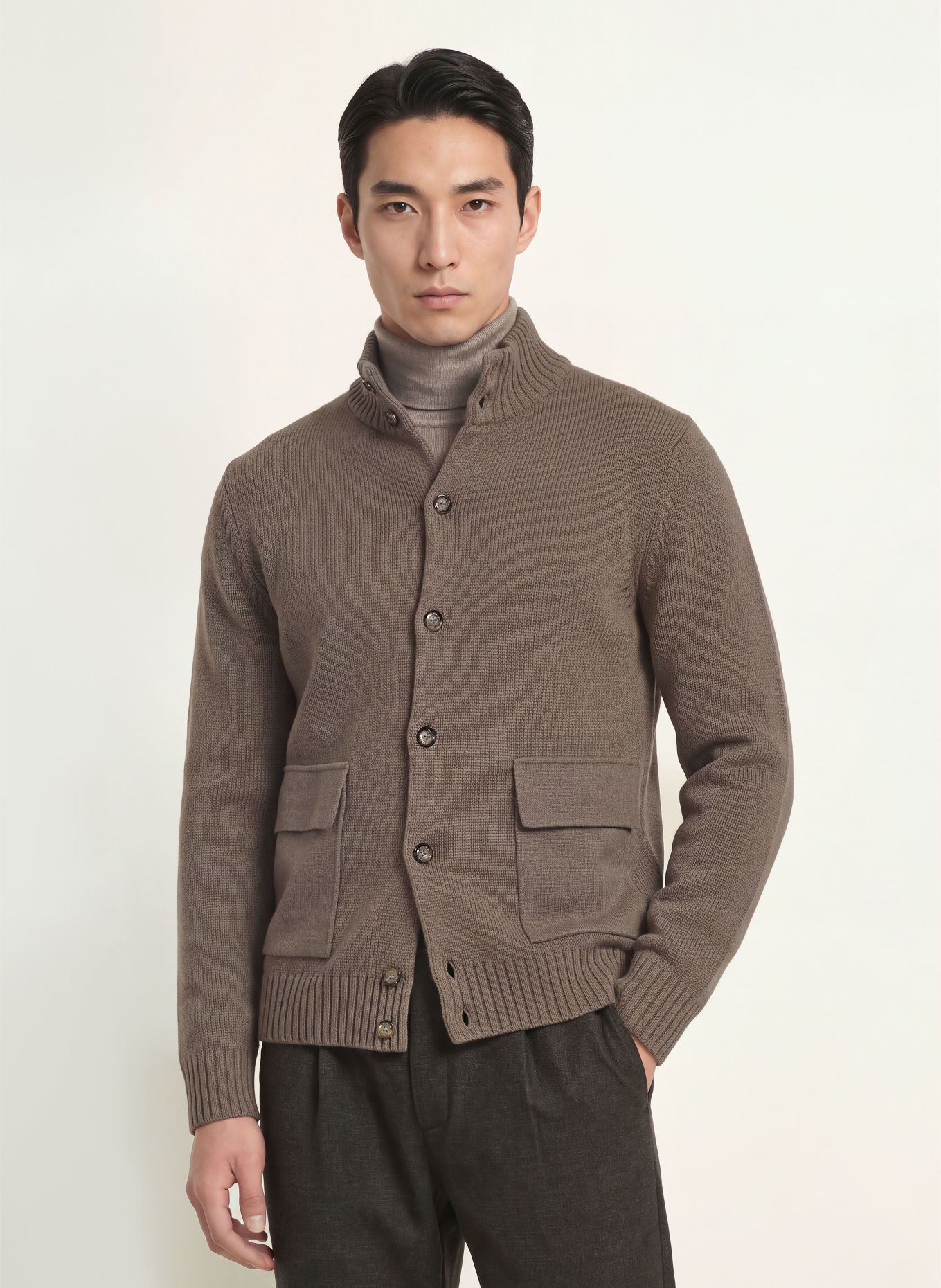 MAERZ MUENCHEN Cardigan: TAUPE