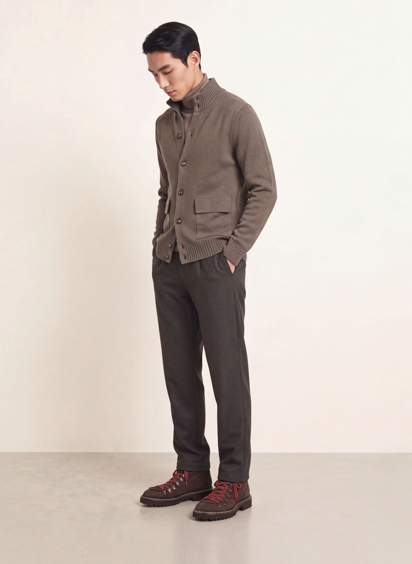 MAERZ MUENCHEN Cardigan: TAUPE